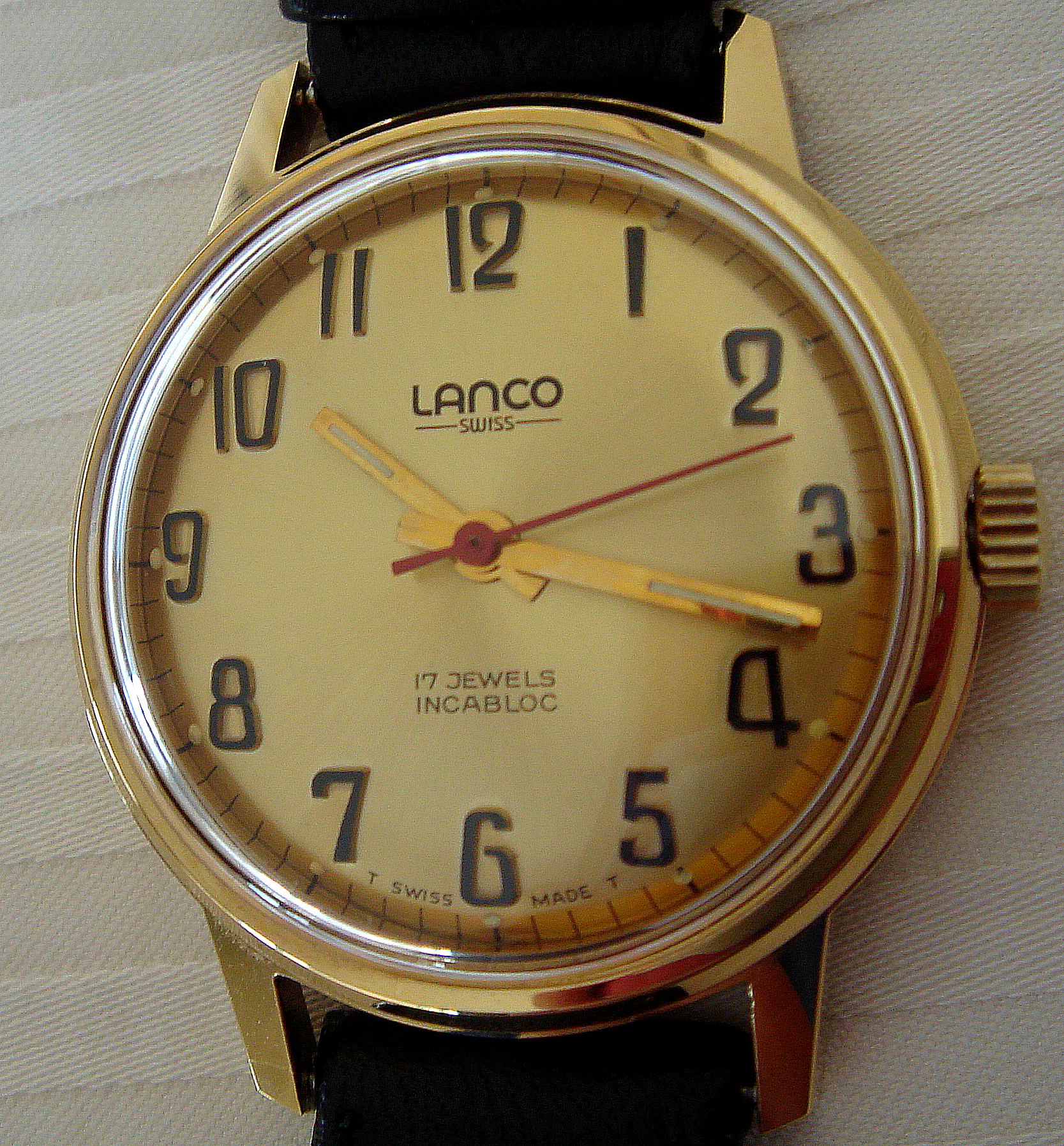 Lanco swiss 17 discount jewels incabloc watch