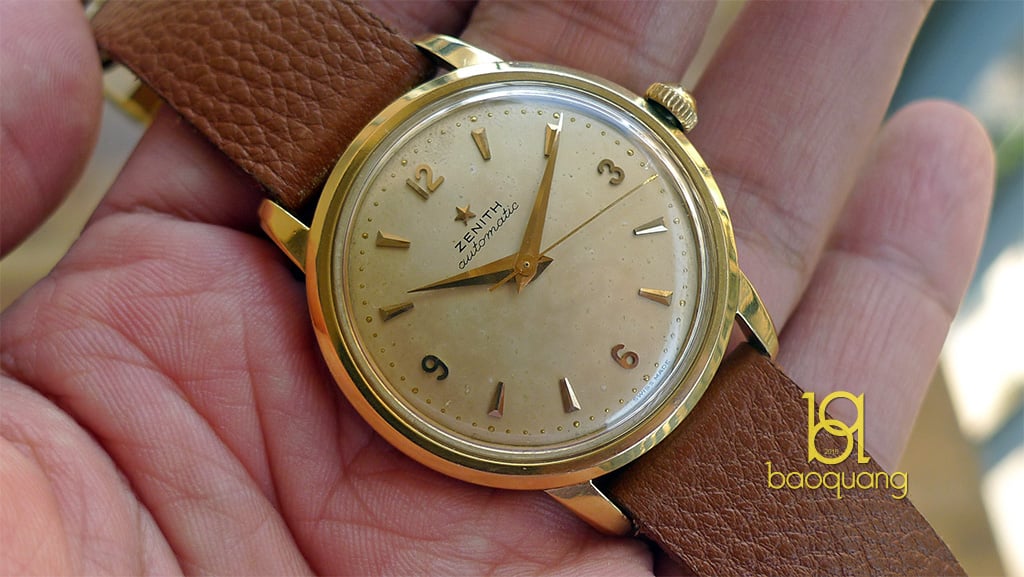 Zenith solid gold discount watch