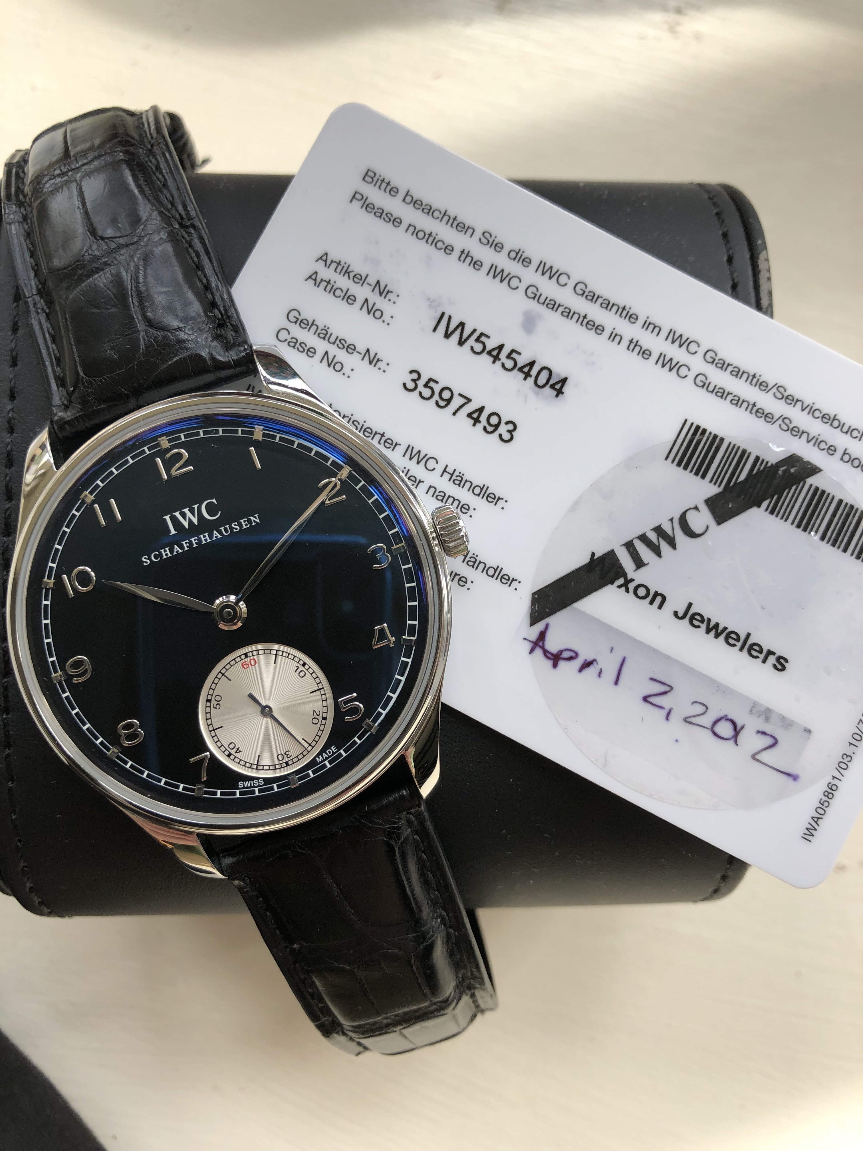 SOLD IWC Portuguese 44mm 5454 04 Hand Wind Black Dial Omega Forums