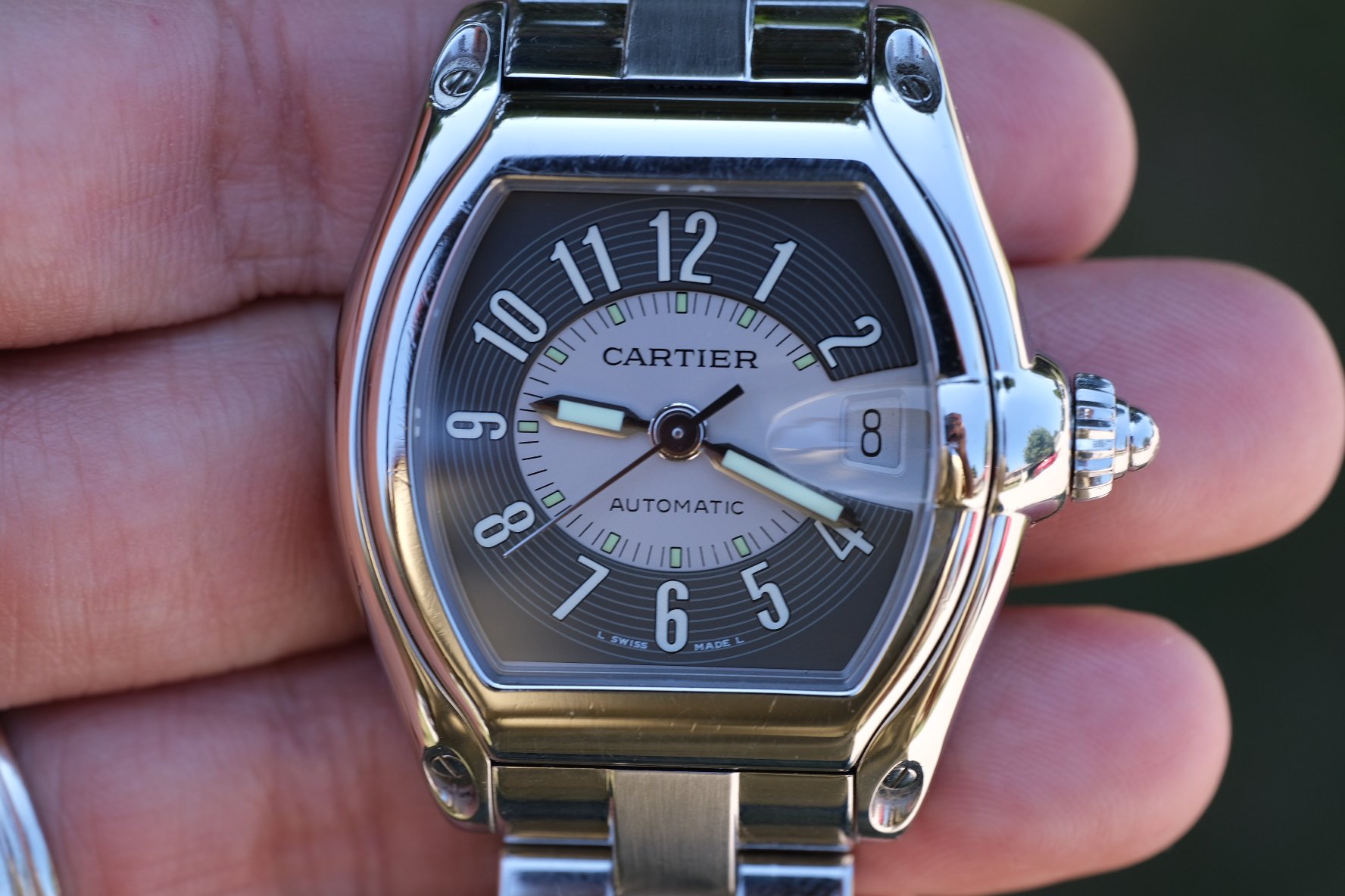 SOLD PRICE DROP Cartier Roadster ref 2510 with Tuxedo Dial