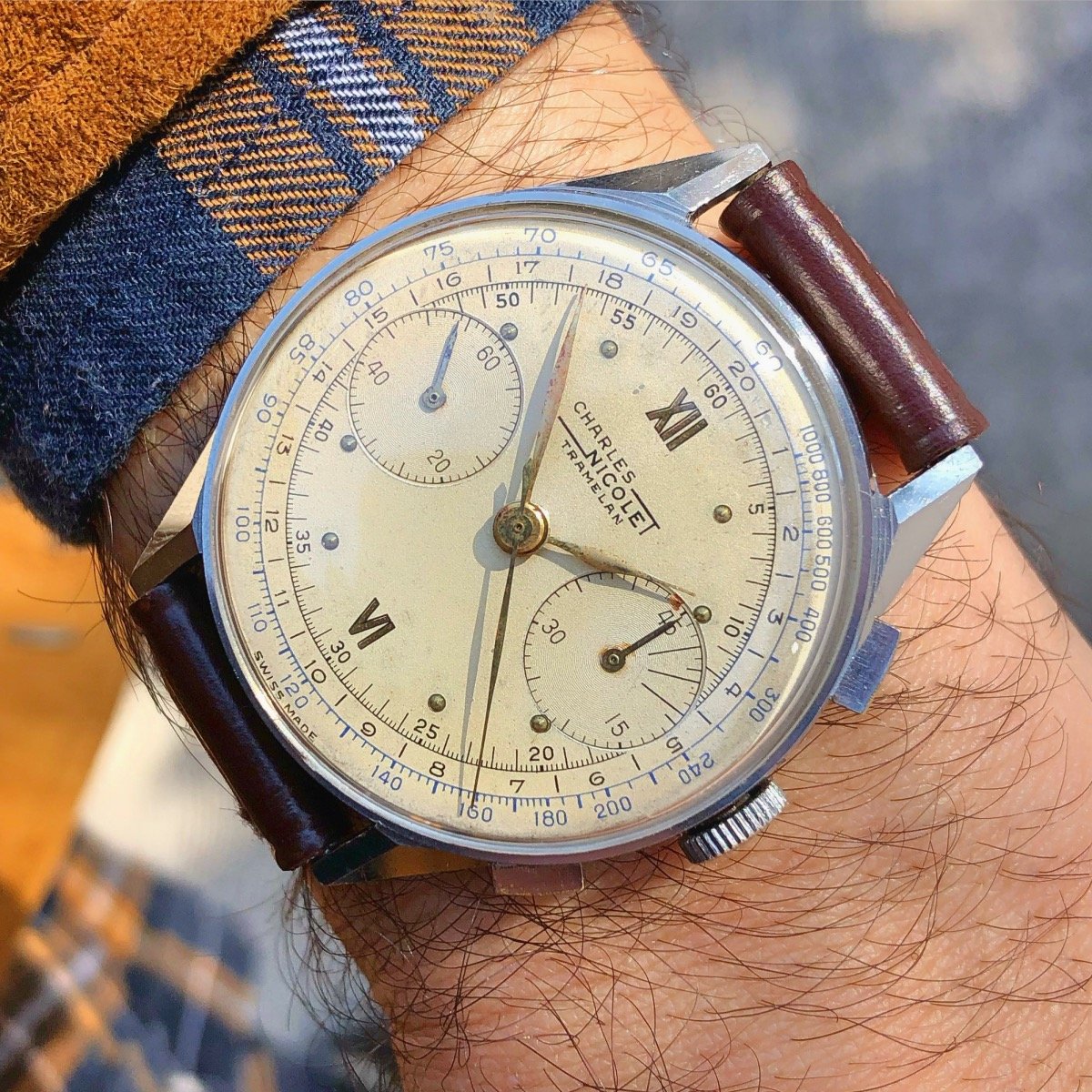 Nicolet watch vintage clearance chronograph