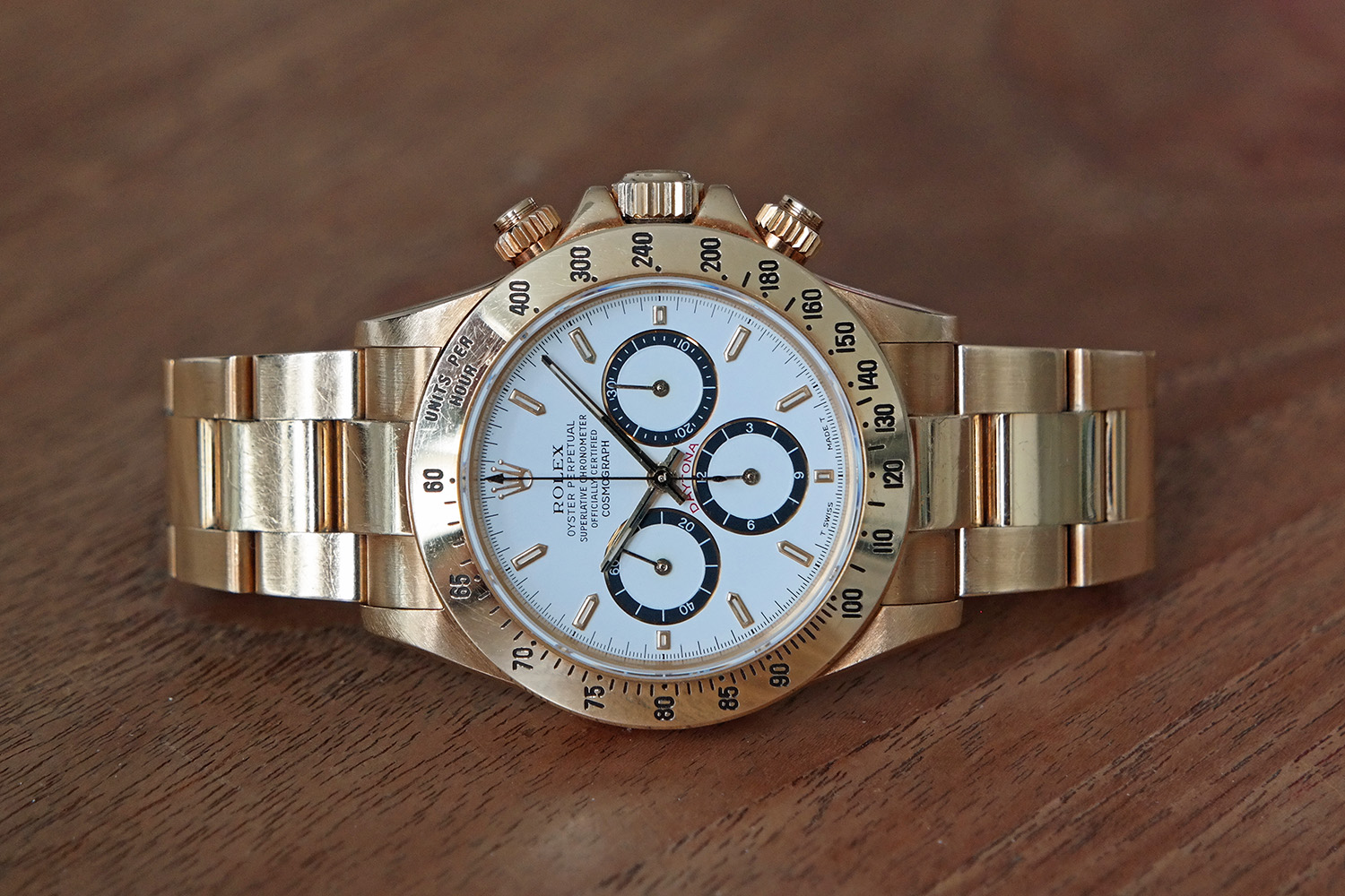 N.O SOLD - 1990 Rolex ref. 16528 YG 'Zenith' Daytona with inverted 6