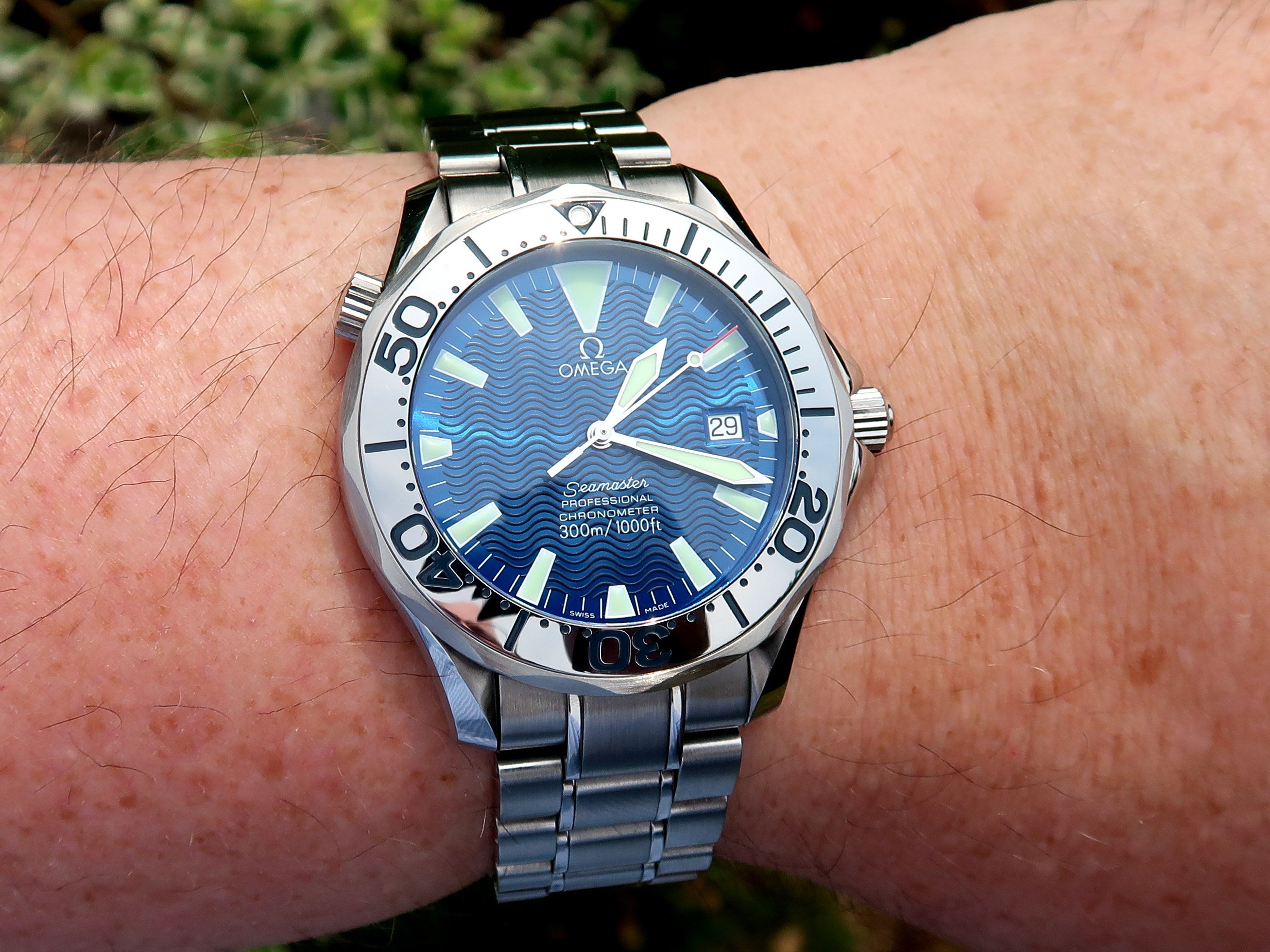 omega seamaster electric blue