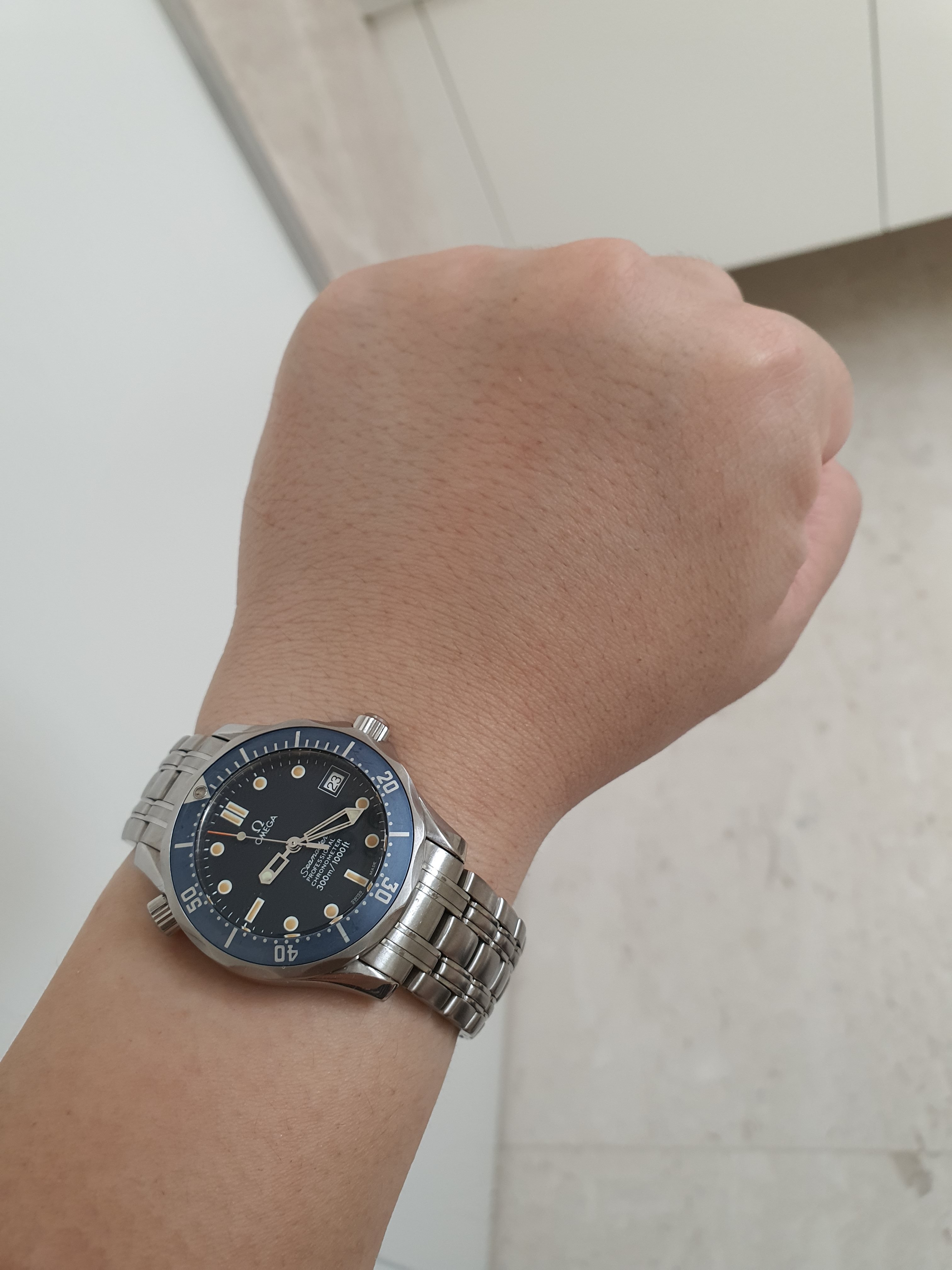 Omega seamaster 2025 midsize on wrist