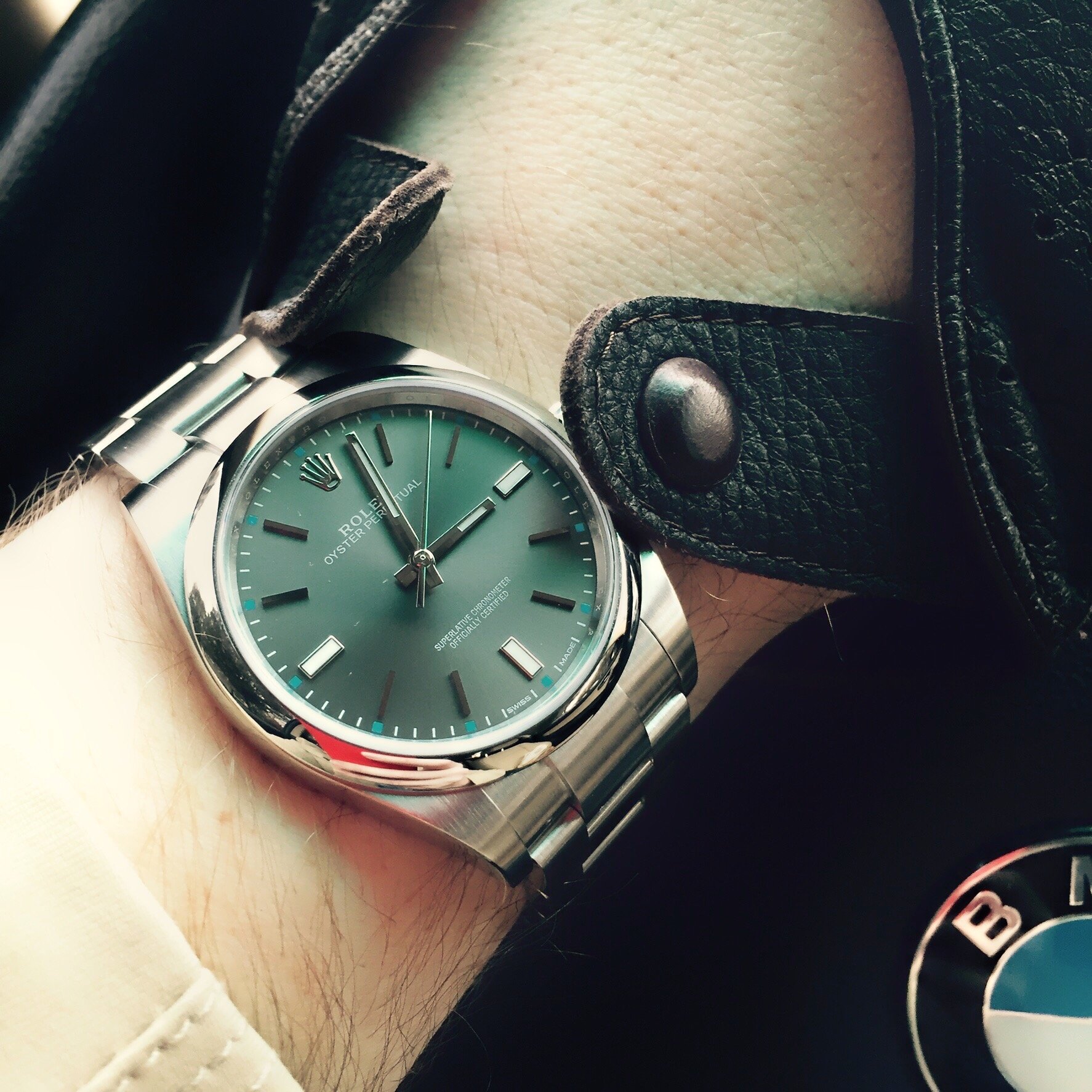 rolex oyster perpetual 39 green