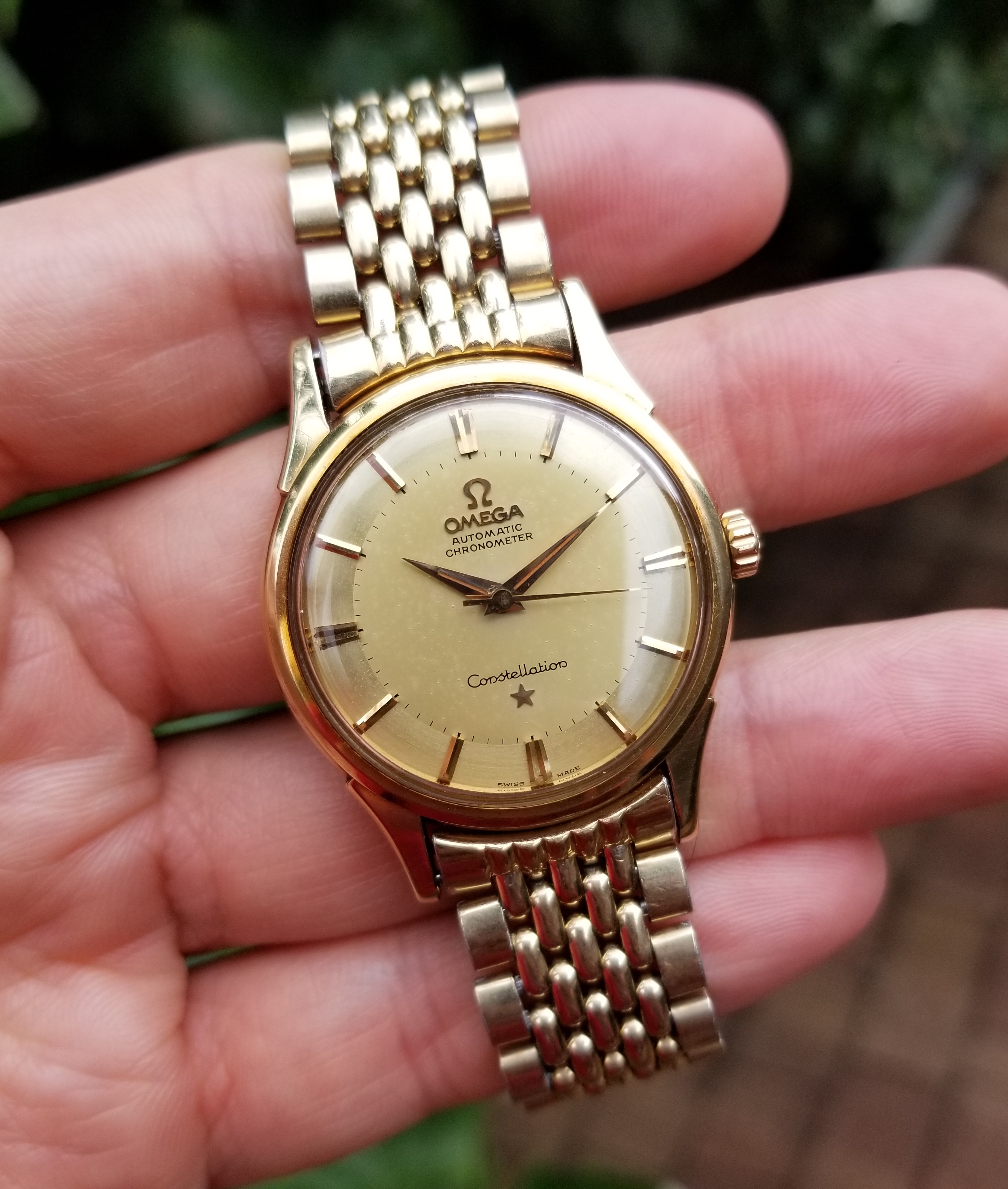 omega constellation gold plated