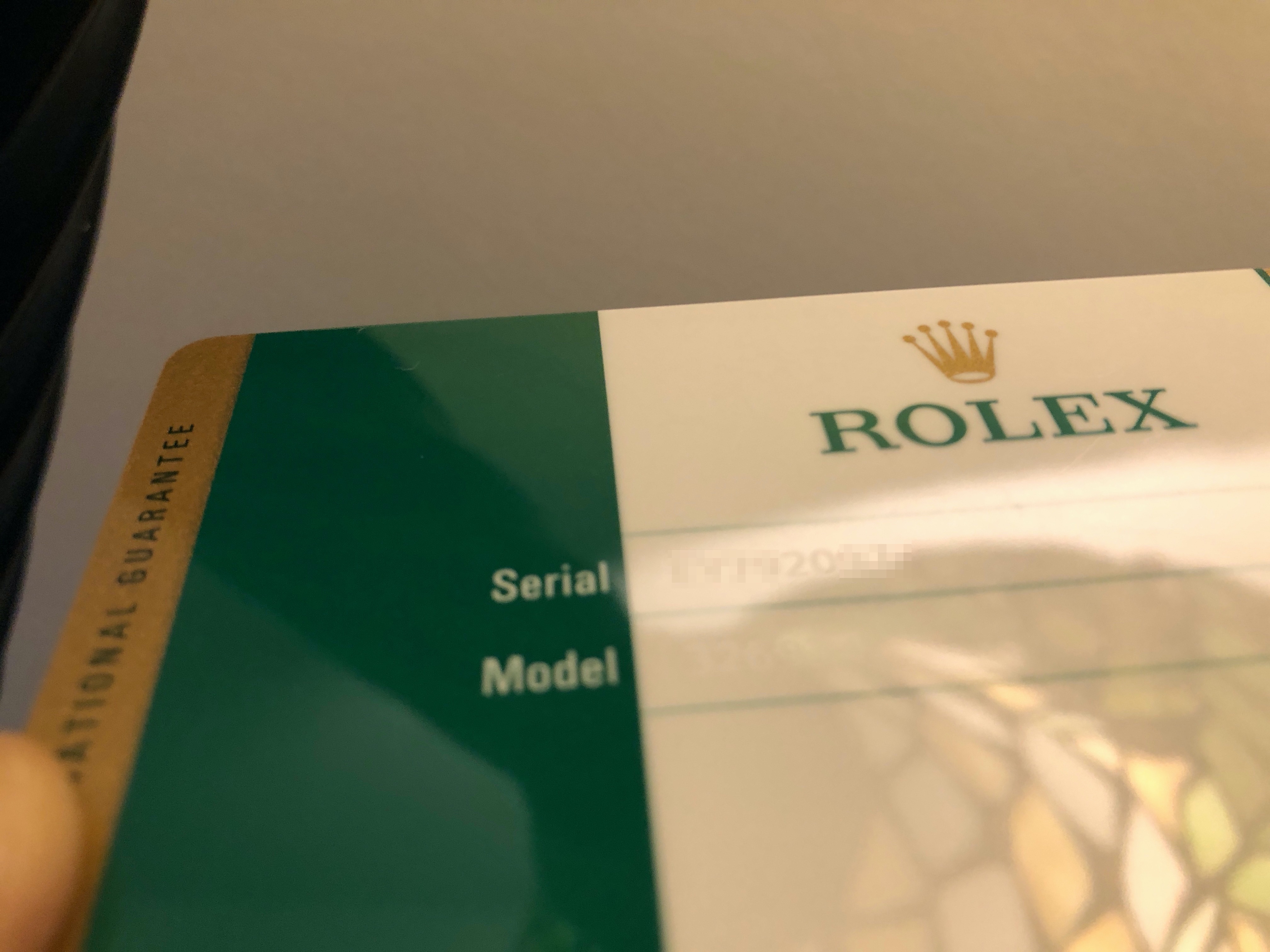 replacement rolex warranty card
