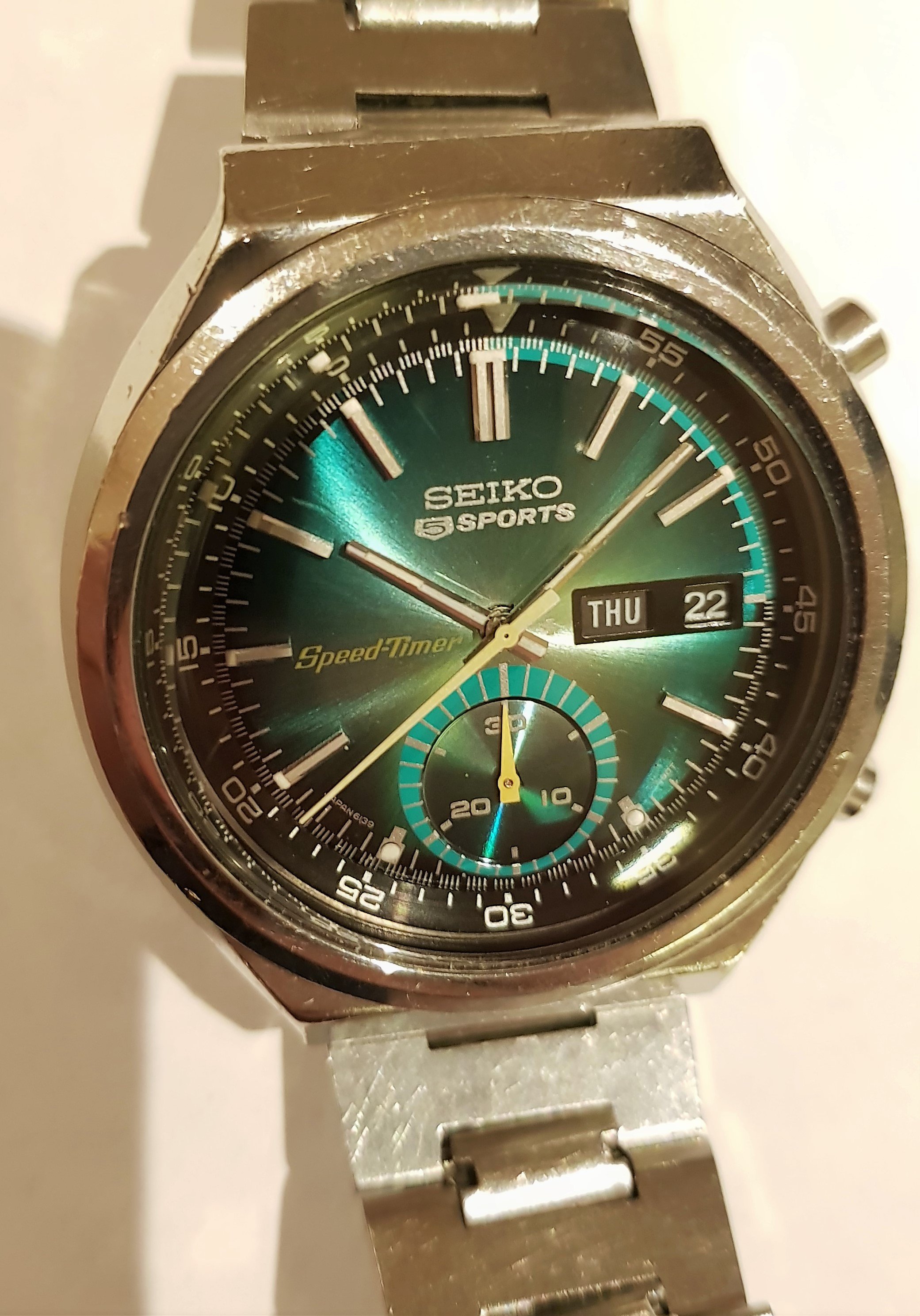 SOLD - JDM-only, Seiko 6139-7060 Speed-Timer, serviced, bracelet | Omega  Forums