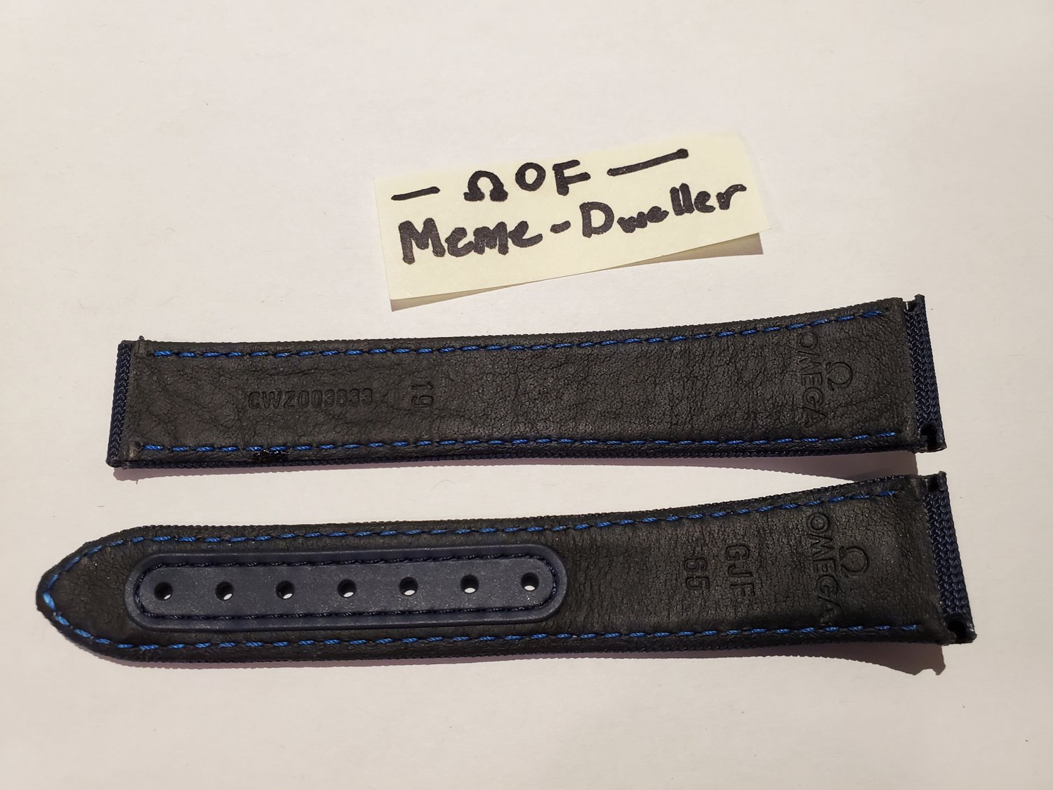 SOLD 19mm OMEGA CWZ003833 Blue Nylon Cordura Leather Strap for Aqua Terra FOIS Speedmaster good planet Omega Watch Forums