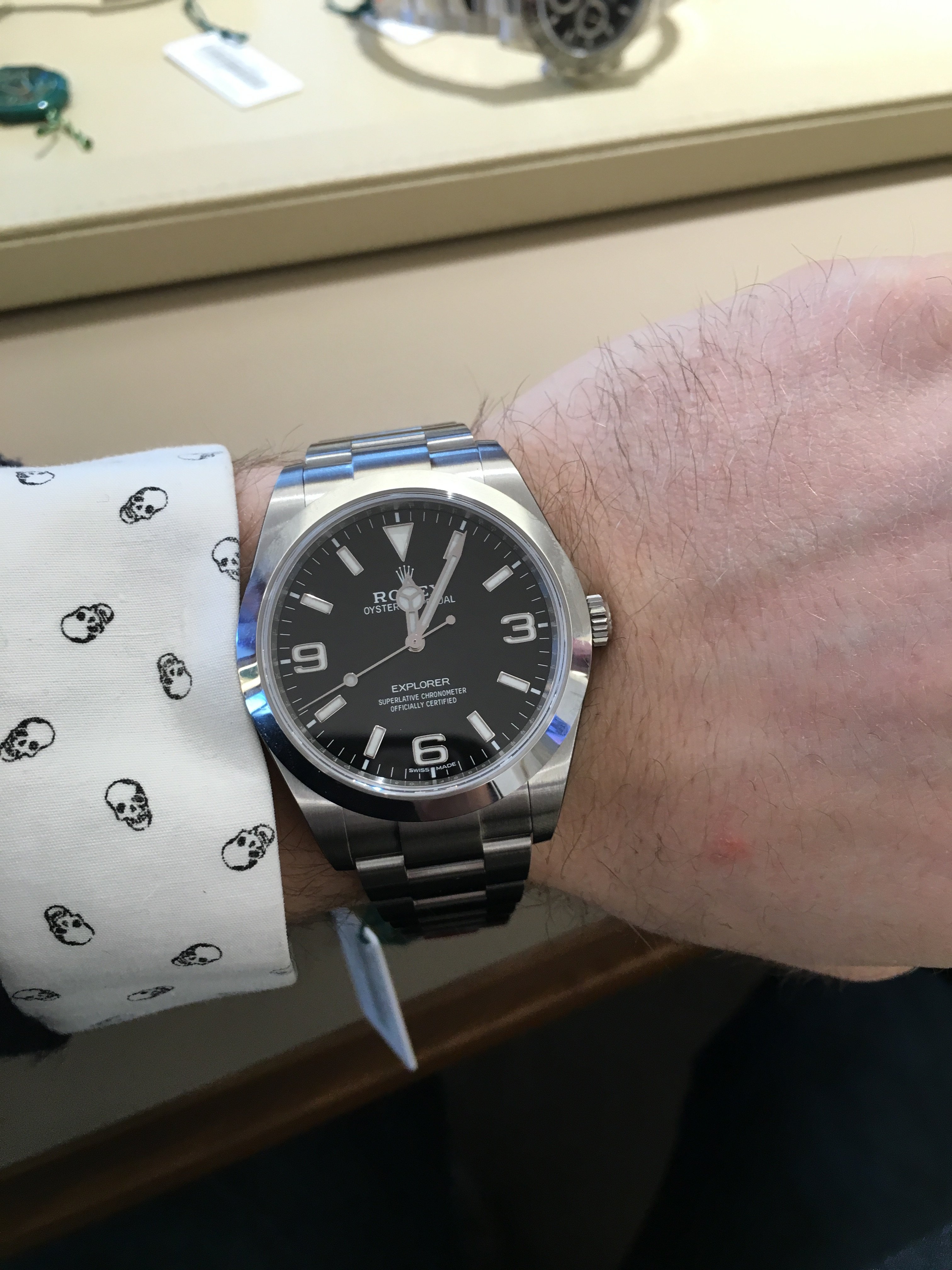 rolex explorer 39mm on wrist