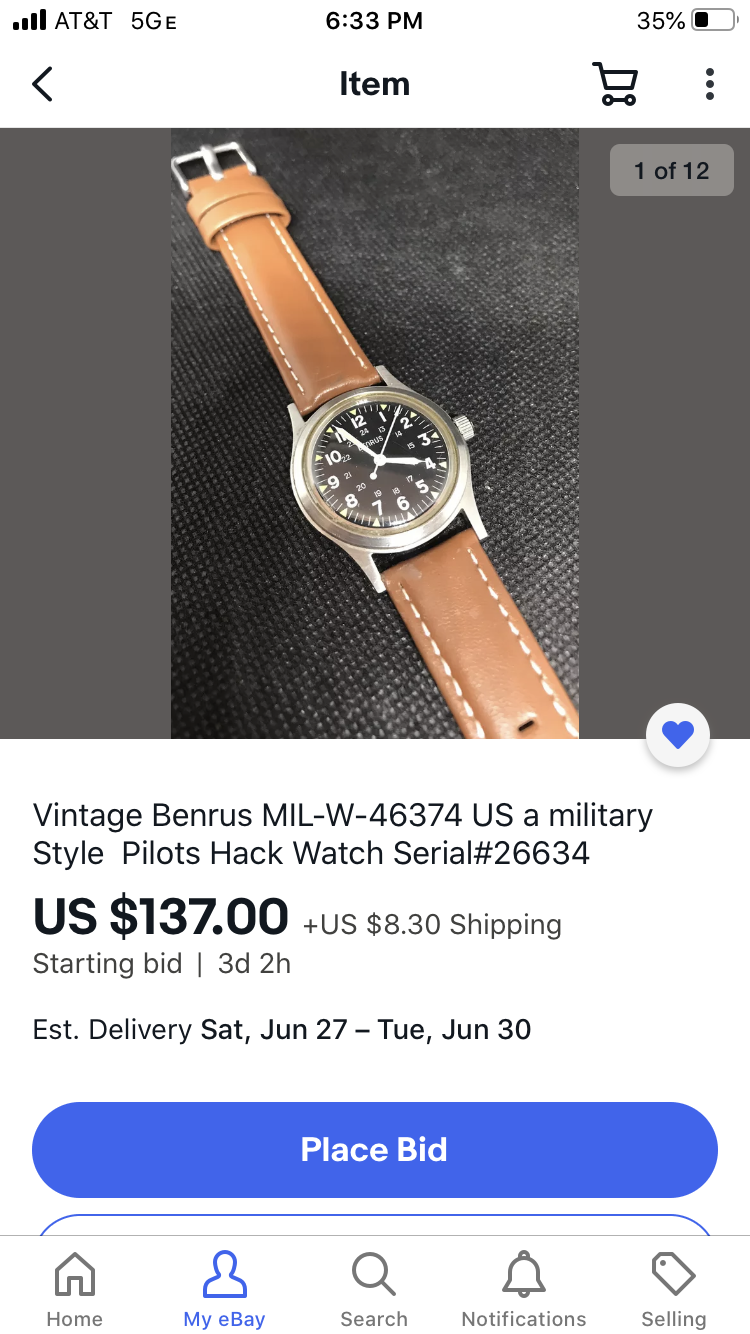 Benrus 50th best sale anniversary military watch