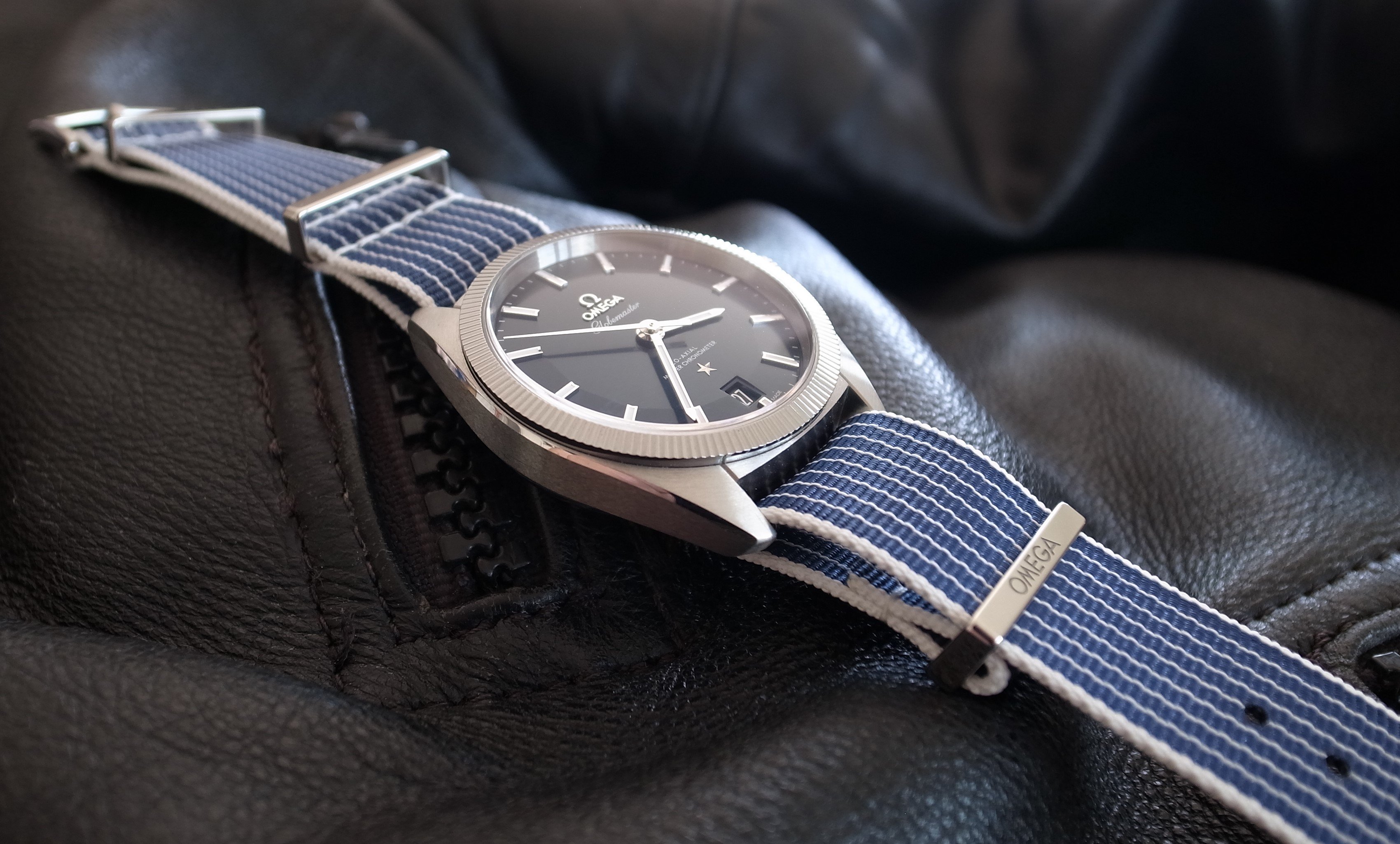 Omega on sale globemaster strap