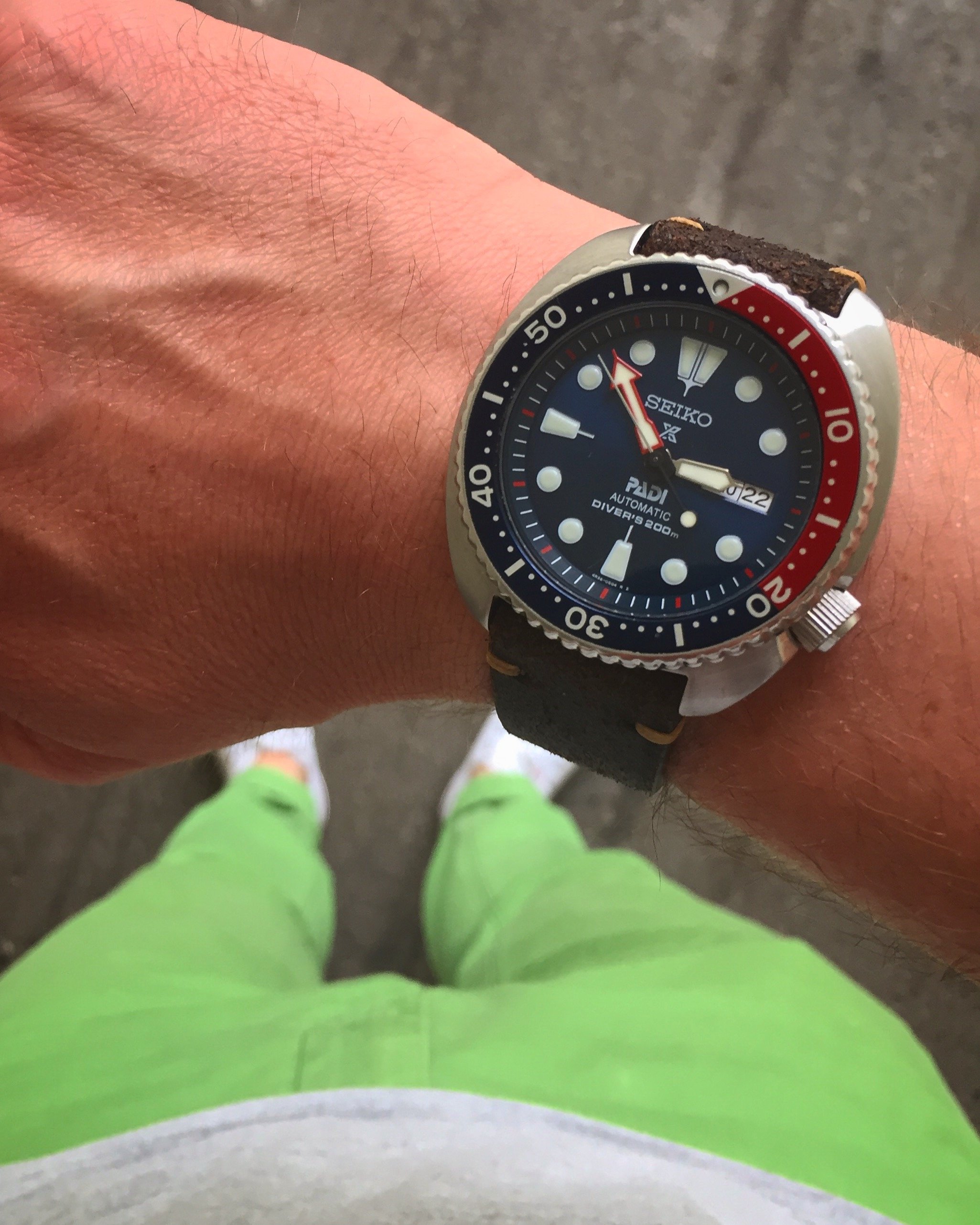 Seiko mini discount turtle on wrist