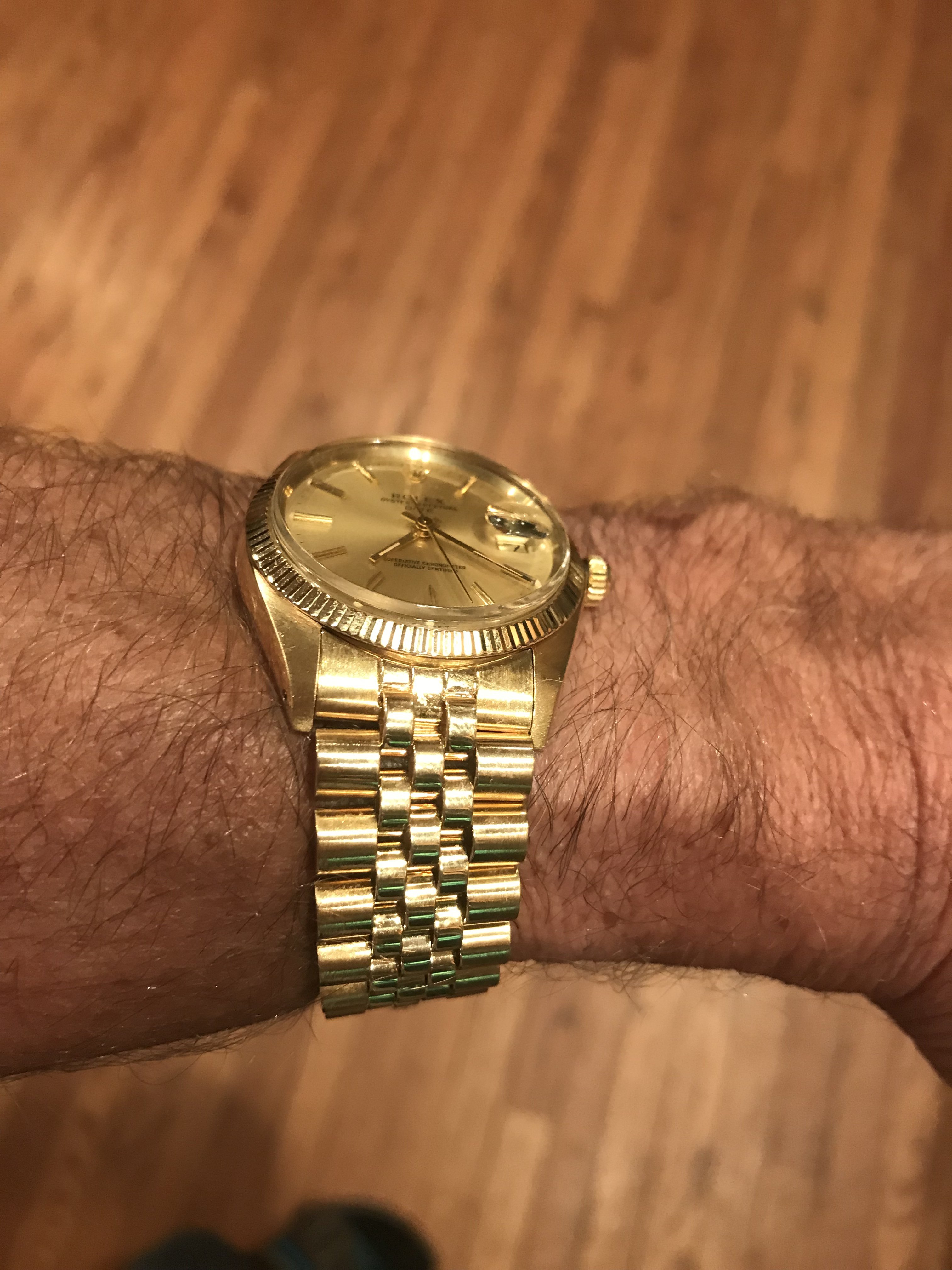 SOLD 1979 Rolex 1503 with STUNNING jubilee bracelet. 14k gold