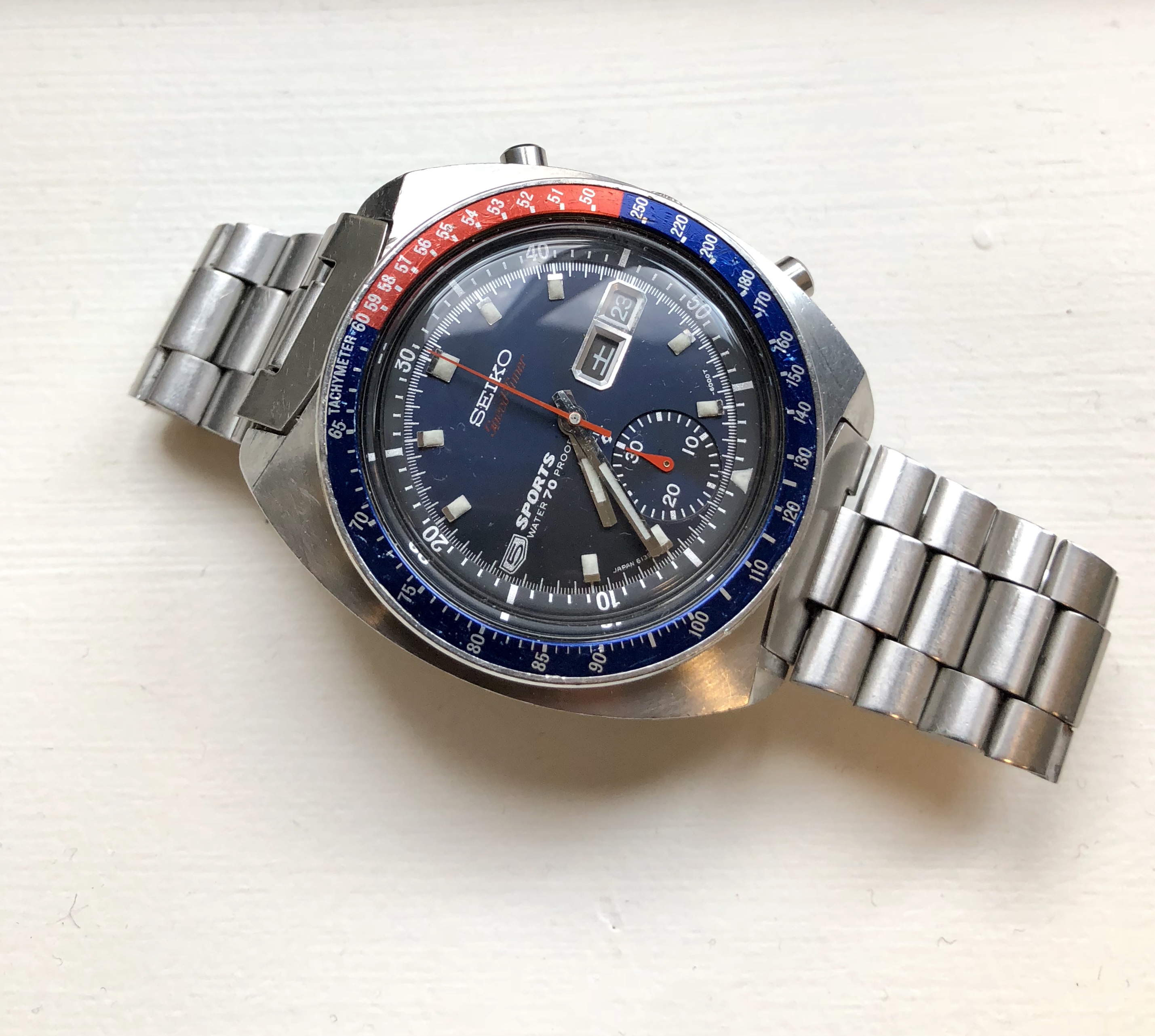 SOLD - 1969 JDM Seiko 6139-6000 Speed-Timer (Pogue) - “Proof” dial, notch  case | Omega Forums