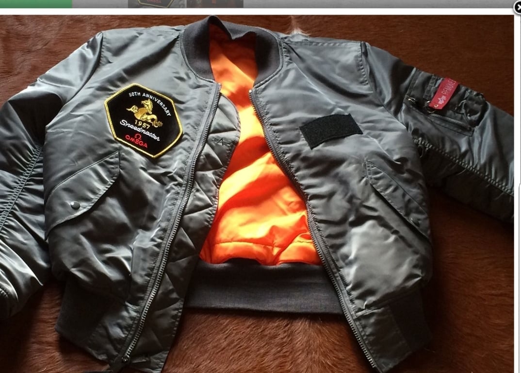 SOLD* Omega 50th Annv Speedmaster Flight Jacket by Alpha Size Large