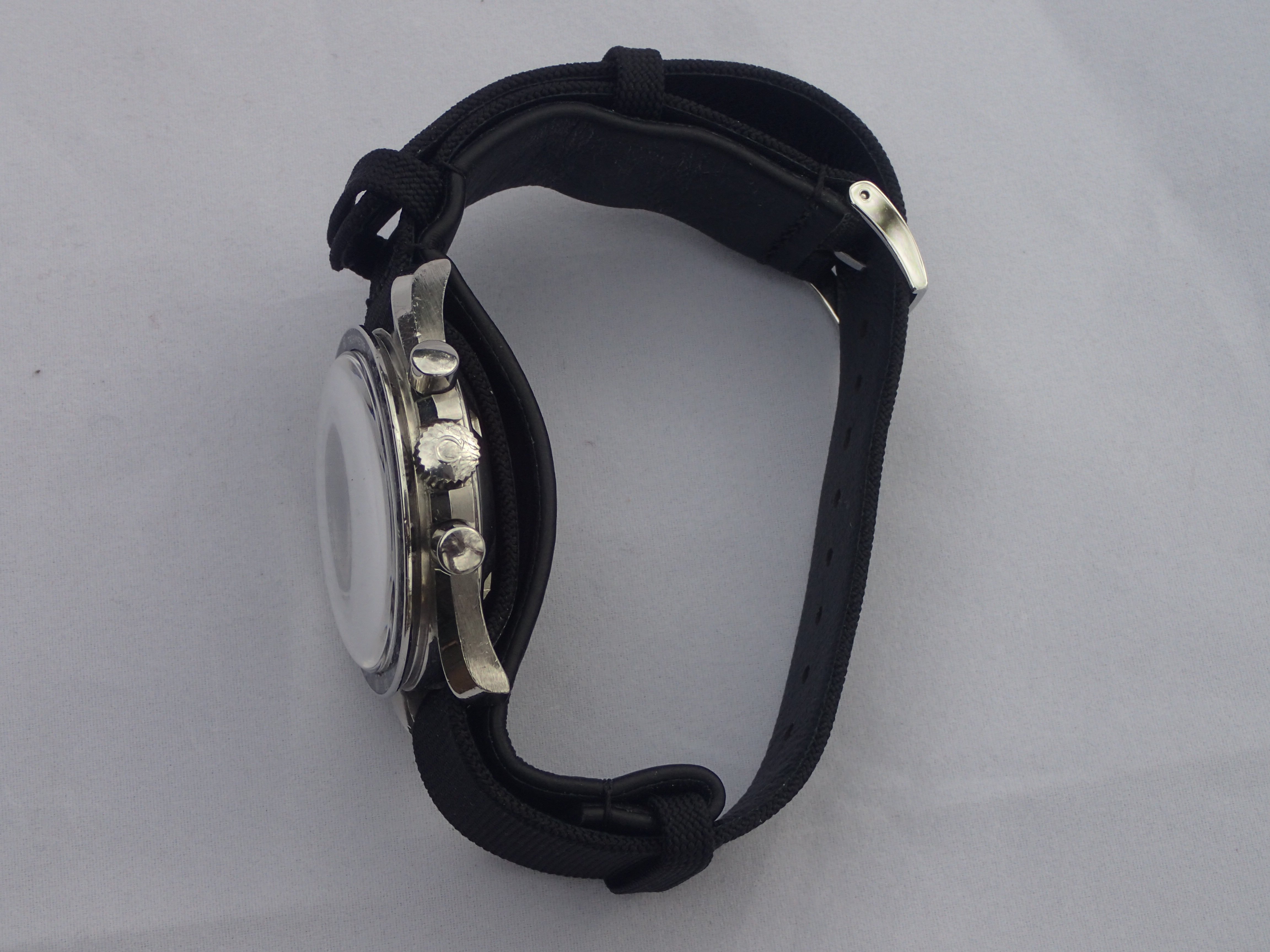 Omega black coated nylon store fabric strap