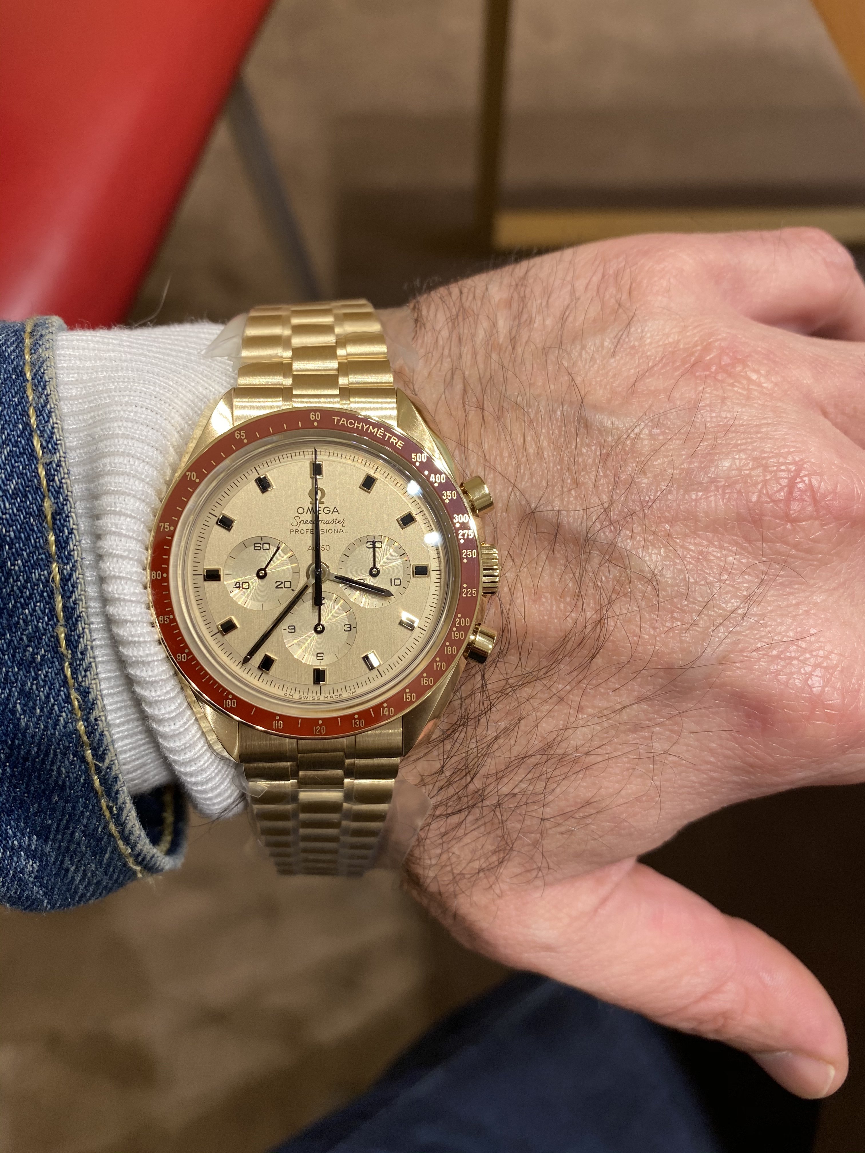 Speedmaster 50th anniversary on sale gold