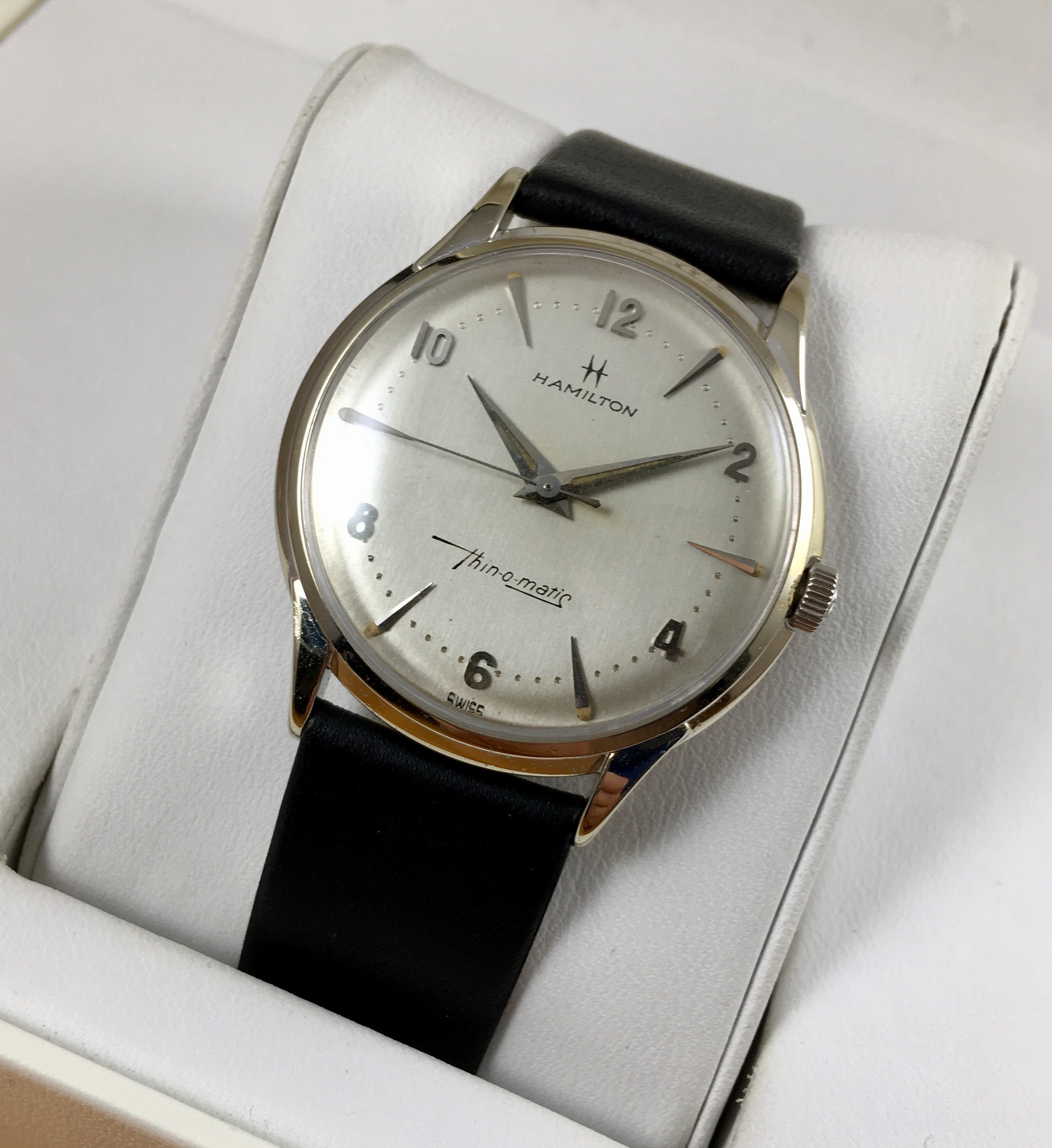 SOLD - Vintage Hamilton Thin-o-matic - Solid 14k White Gold