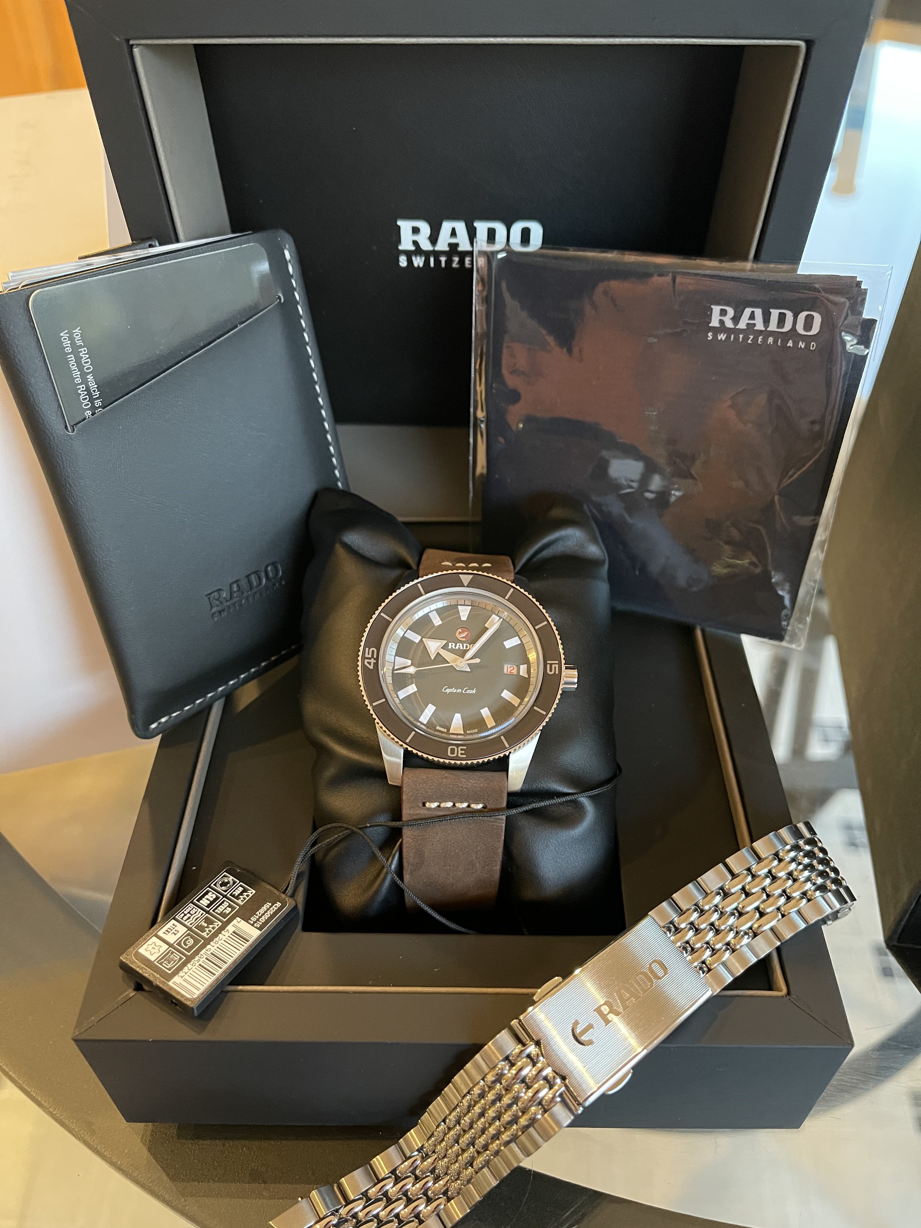 SOLD SOLD Rado Captain Cook NEW extra BOR bracelet 1550 R32505015 Omega Watch Forums