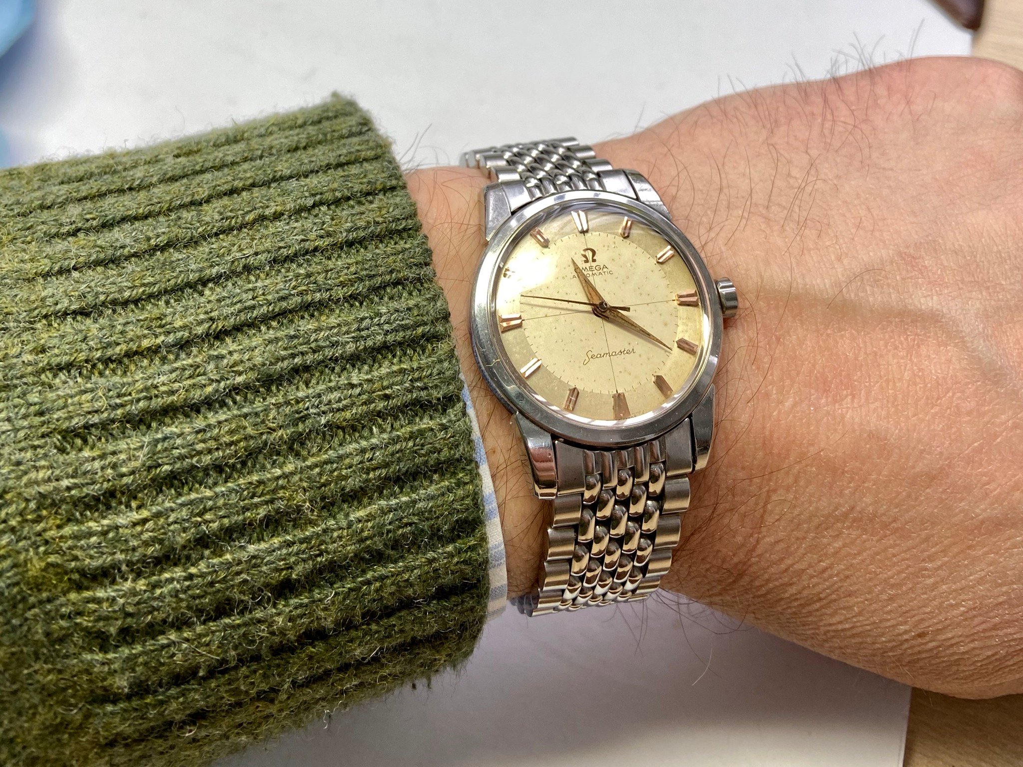 Omega seamaster beads of rice clearance bracelet