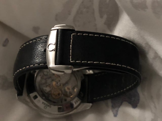 Omega leather strap with deployment online buckle