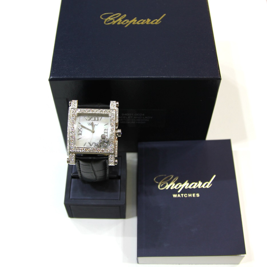 FS Chopard Happy Sport Square Diamonds 28 8447 Mother of Pearl