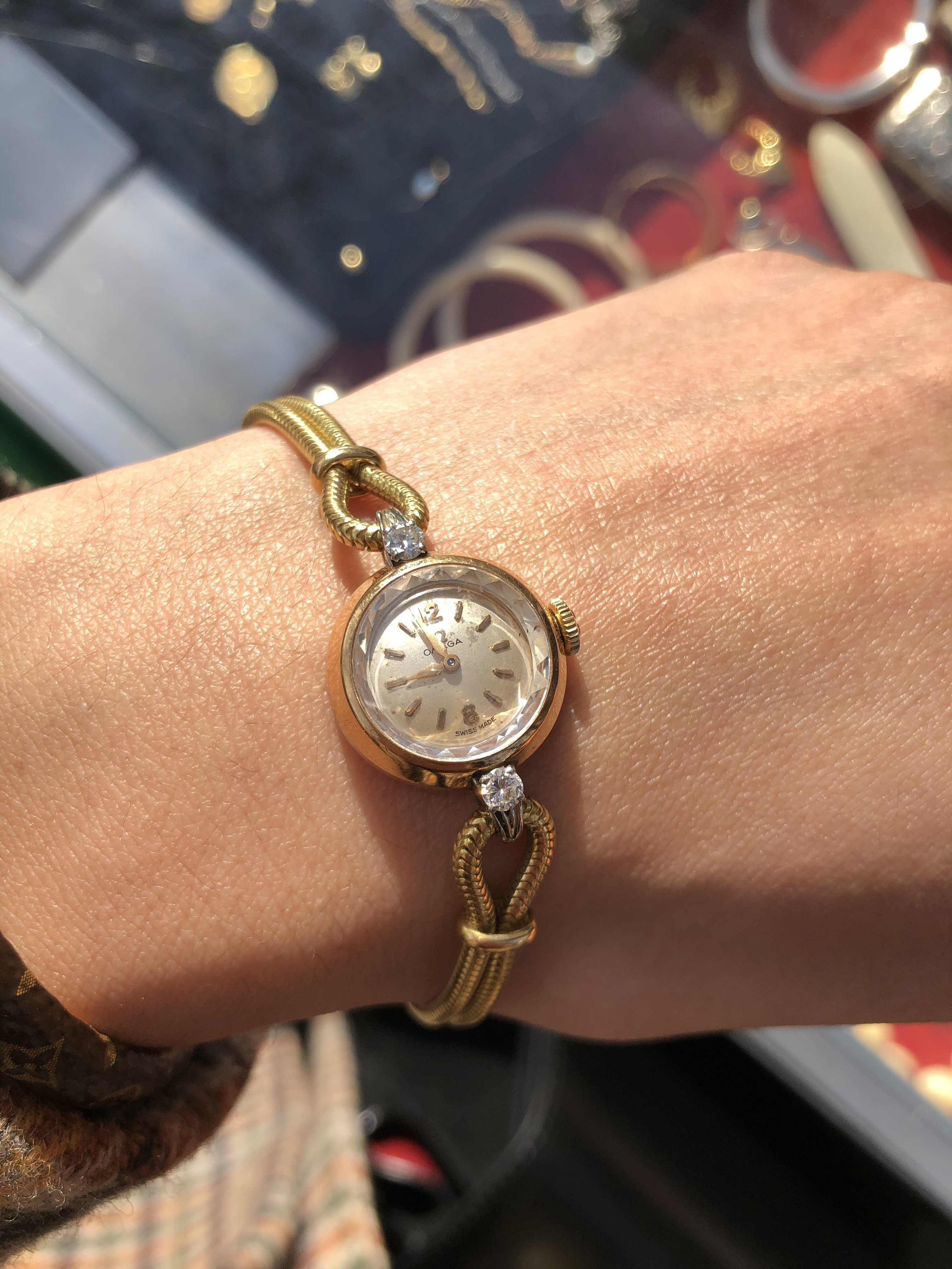 Vintage omega ladies gold on sale watch