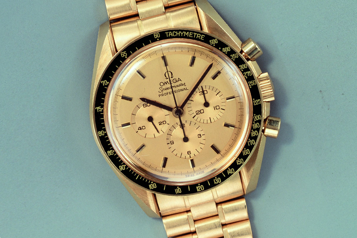 SOLD Solid Gold bezel for Omega Speedmaster Apollo XI BA