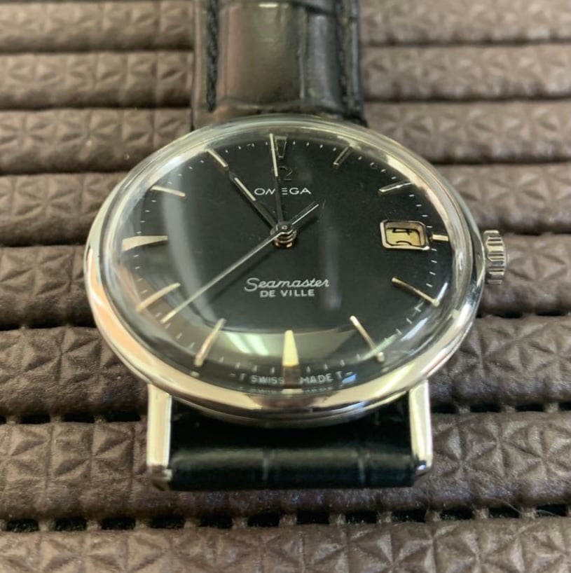 Omega deville black online dial