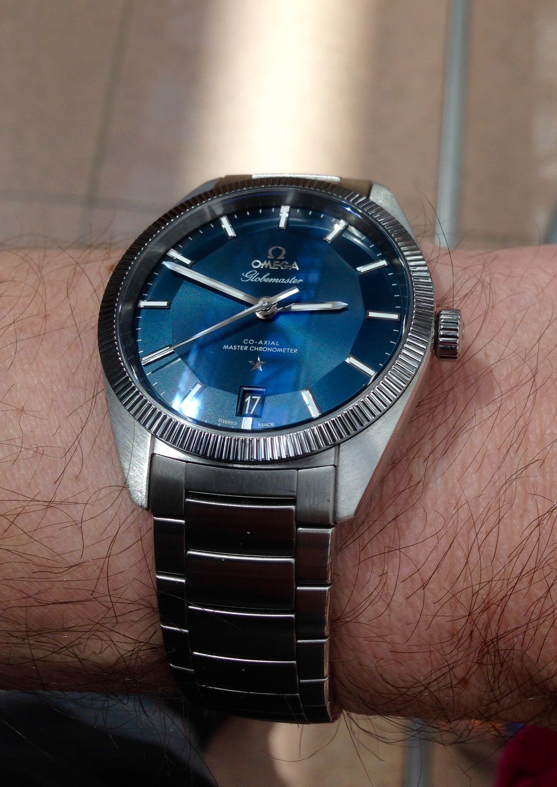 Omega globemaster blue best sale