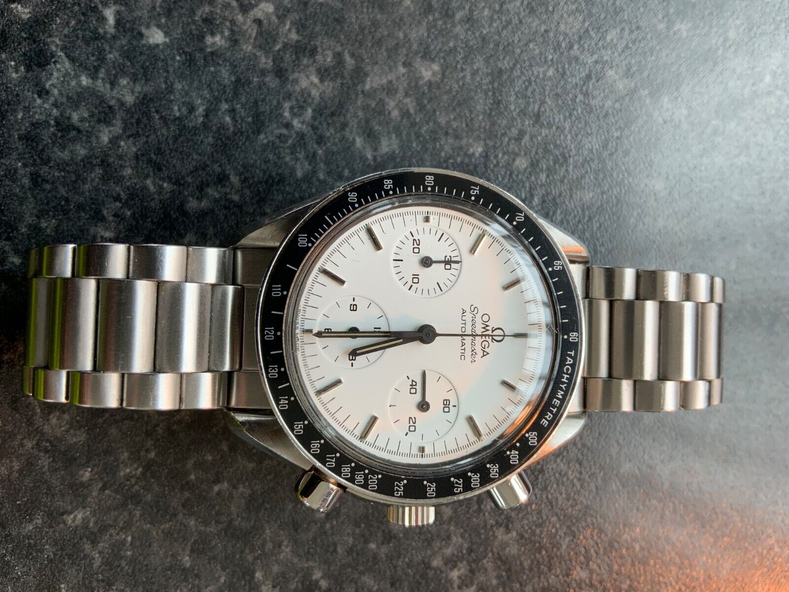 Omega speedmaster reduced white dial best sale