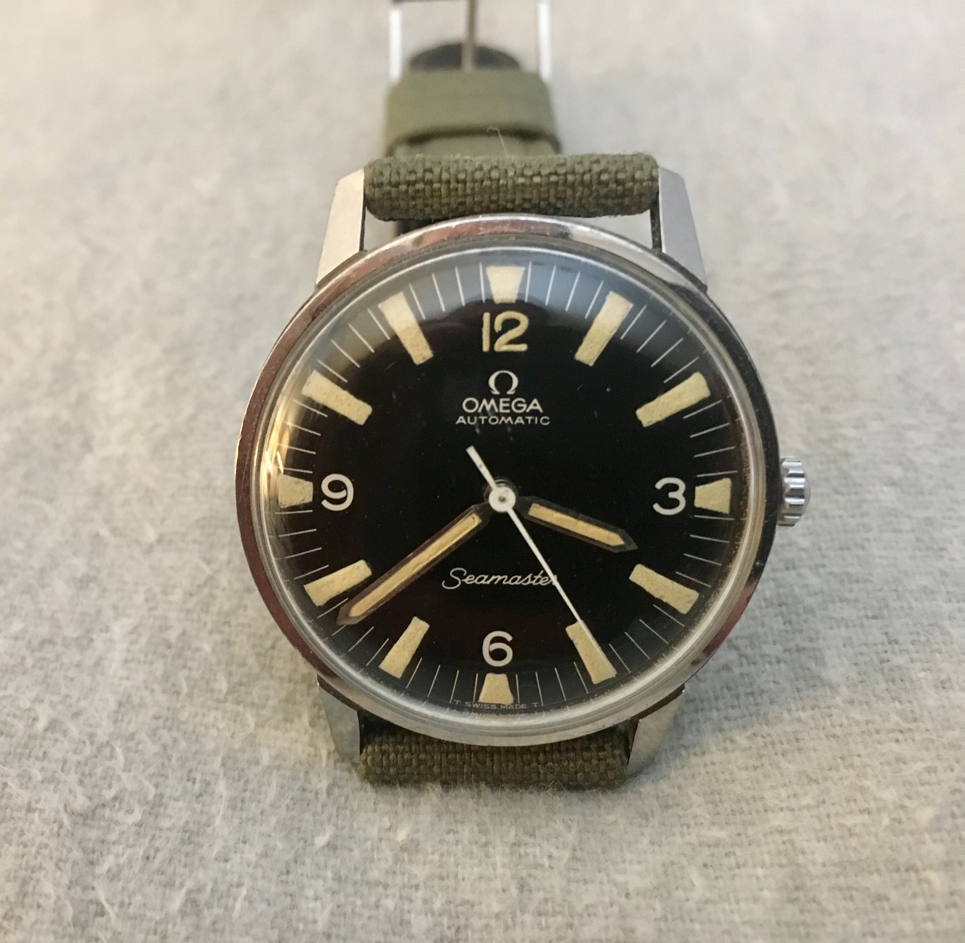 SOLD - 1965 Seamaster - Reference 165.002 - SS / Black Military
