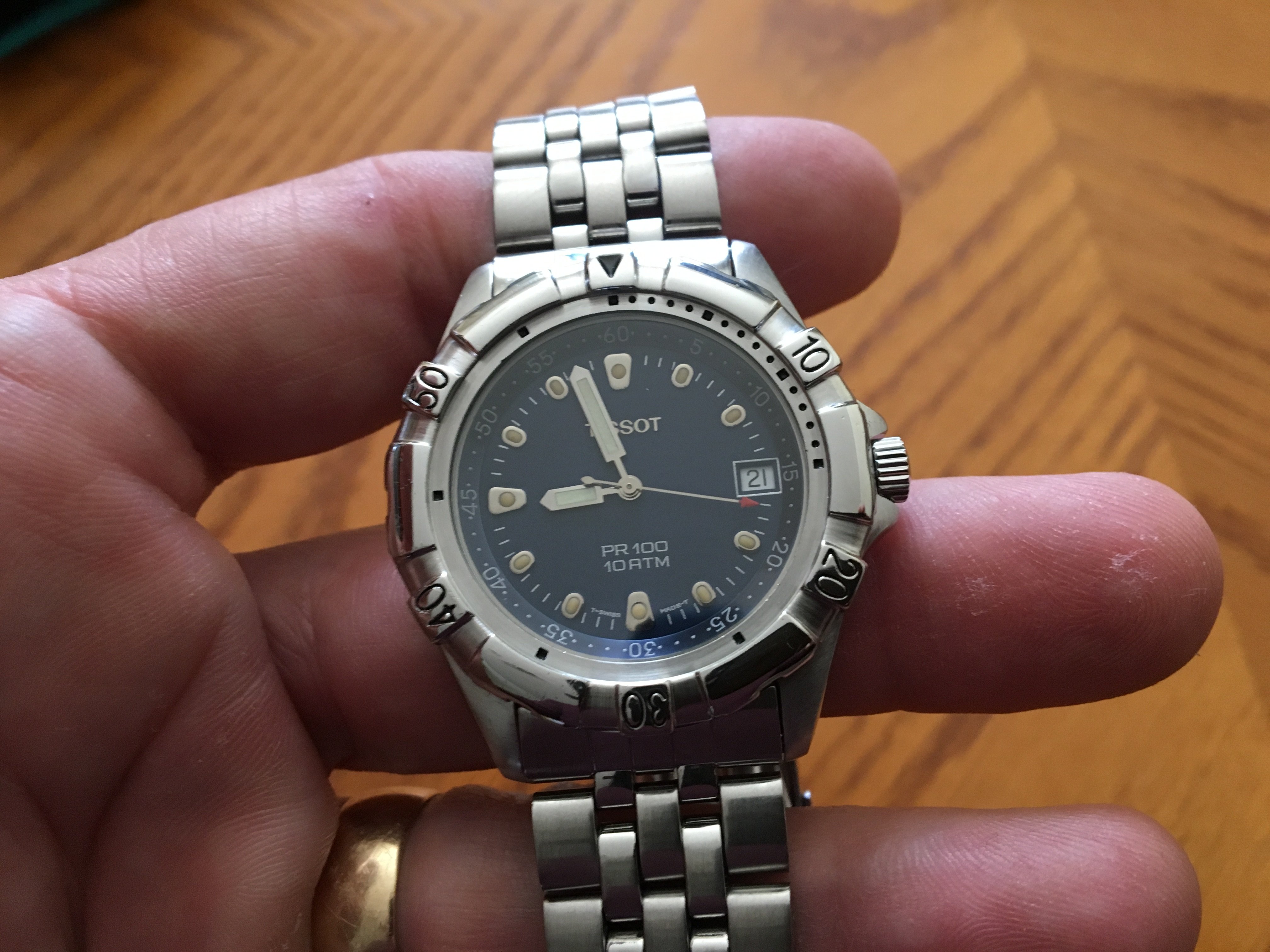 FS SOLD Tissot PR100 Dive Watch Blue Dial Omega Forums