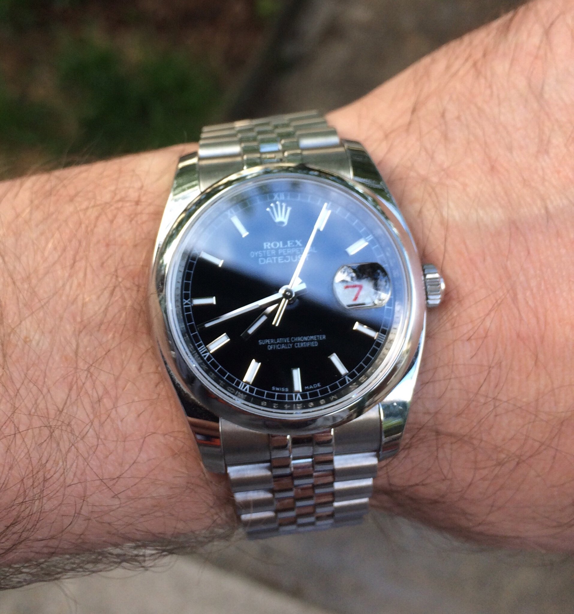 FS Rolex Datejust 116200 Black Index Super Jubilee Full Set Omega Watch Forums