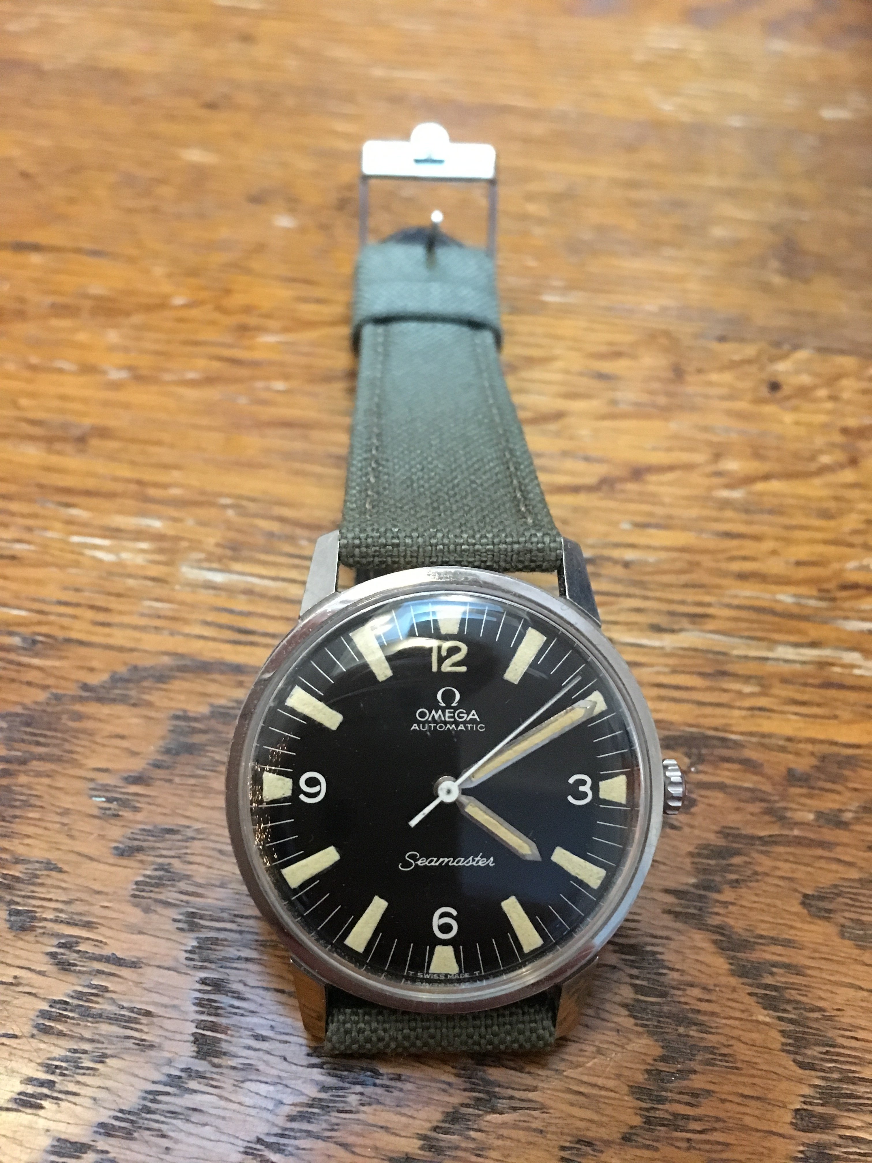 SOLD - 1965 Seamaster - Reference 165.002 - SS / Black Military