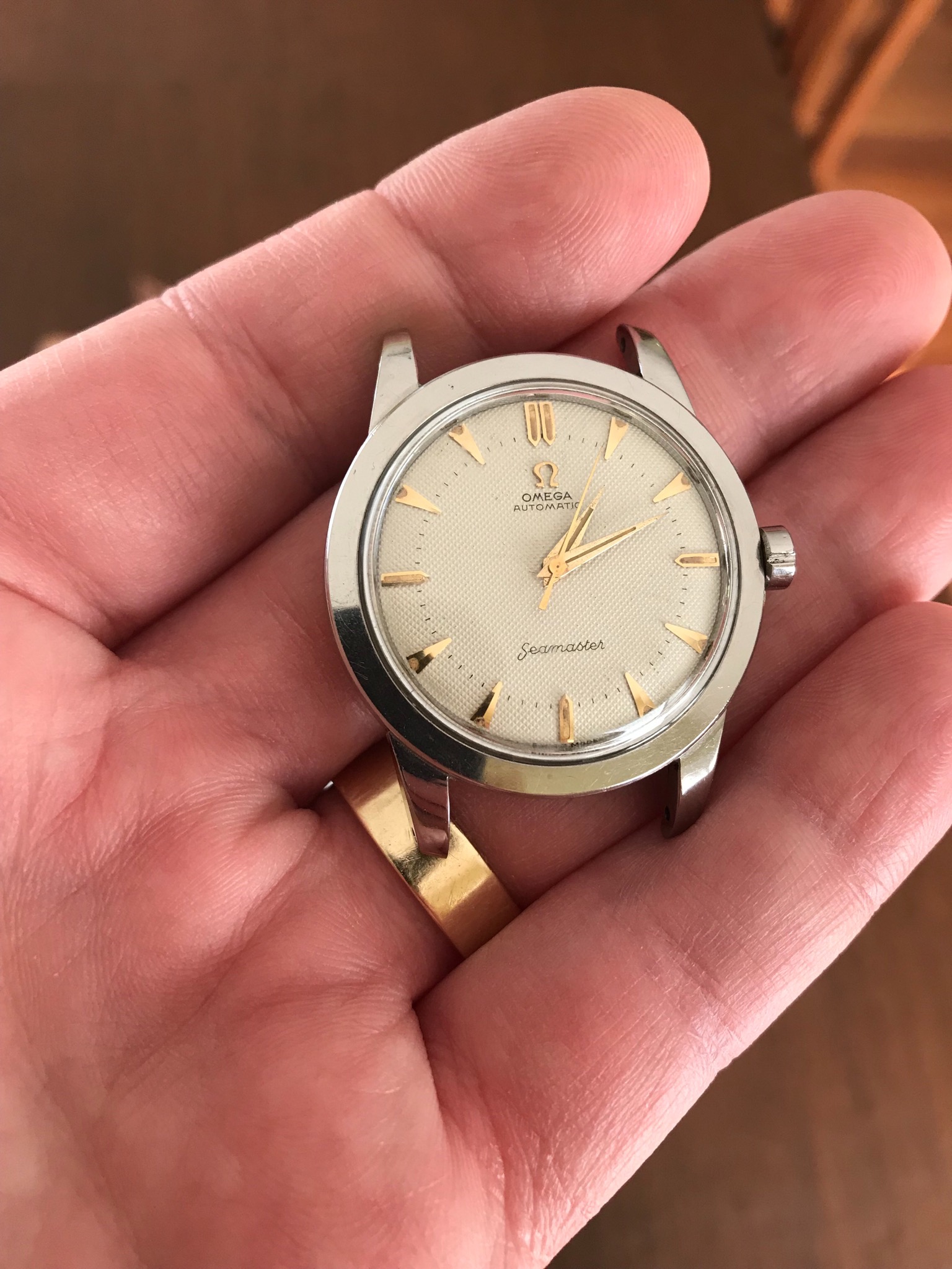 SOLD 1952 Omega Seamaster (waffle dial) 2577-5 SC cal 351 (bumper