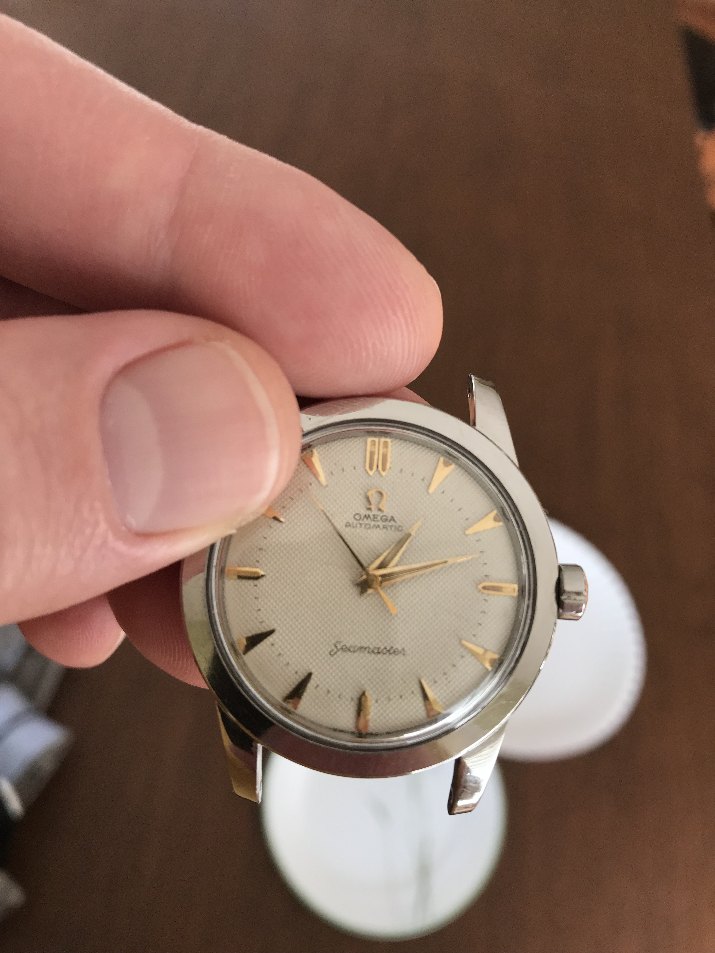 SOLD 1952 Omega Seamaster (waffle dial) 2577-5 SC cal 351 (bumper