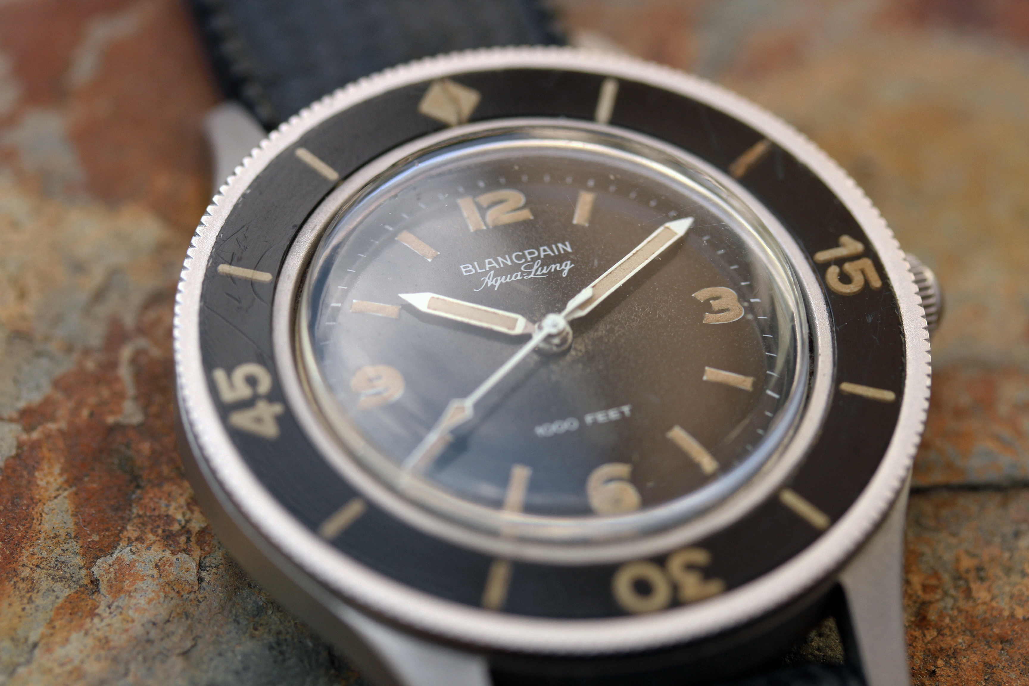 SOLD Vintage Blancpain Fifty Fathoms Aqua Lung Unpolished