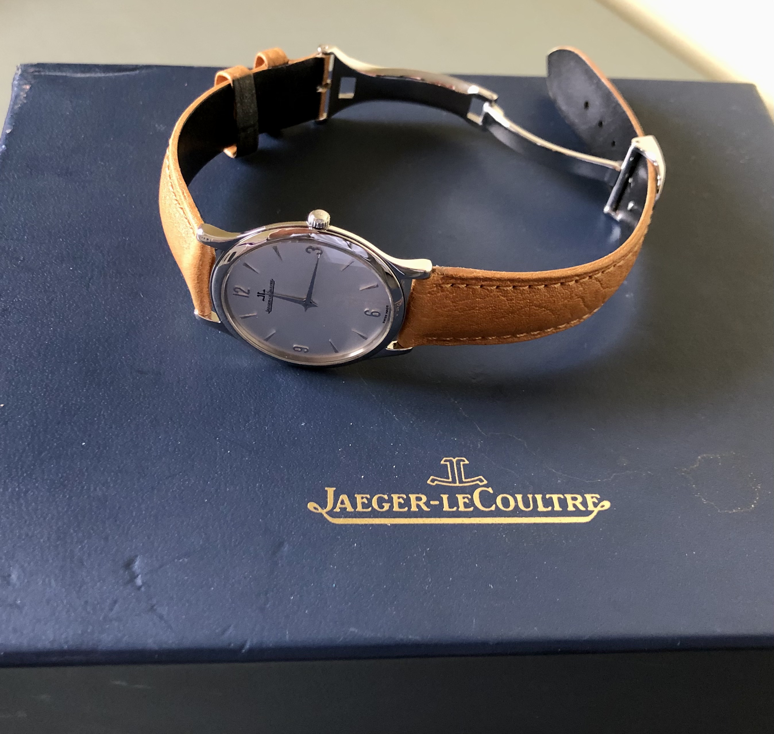 SOLD JLC Master ultra thin 34mm 2005 full B P and serviced Dec 2022 by JLC Omega Watch Forums