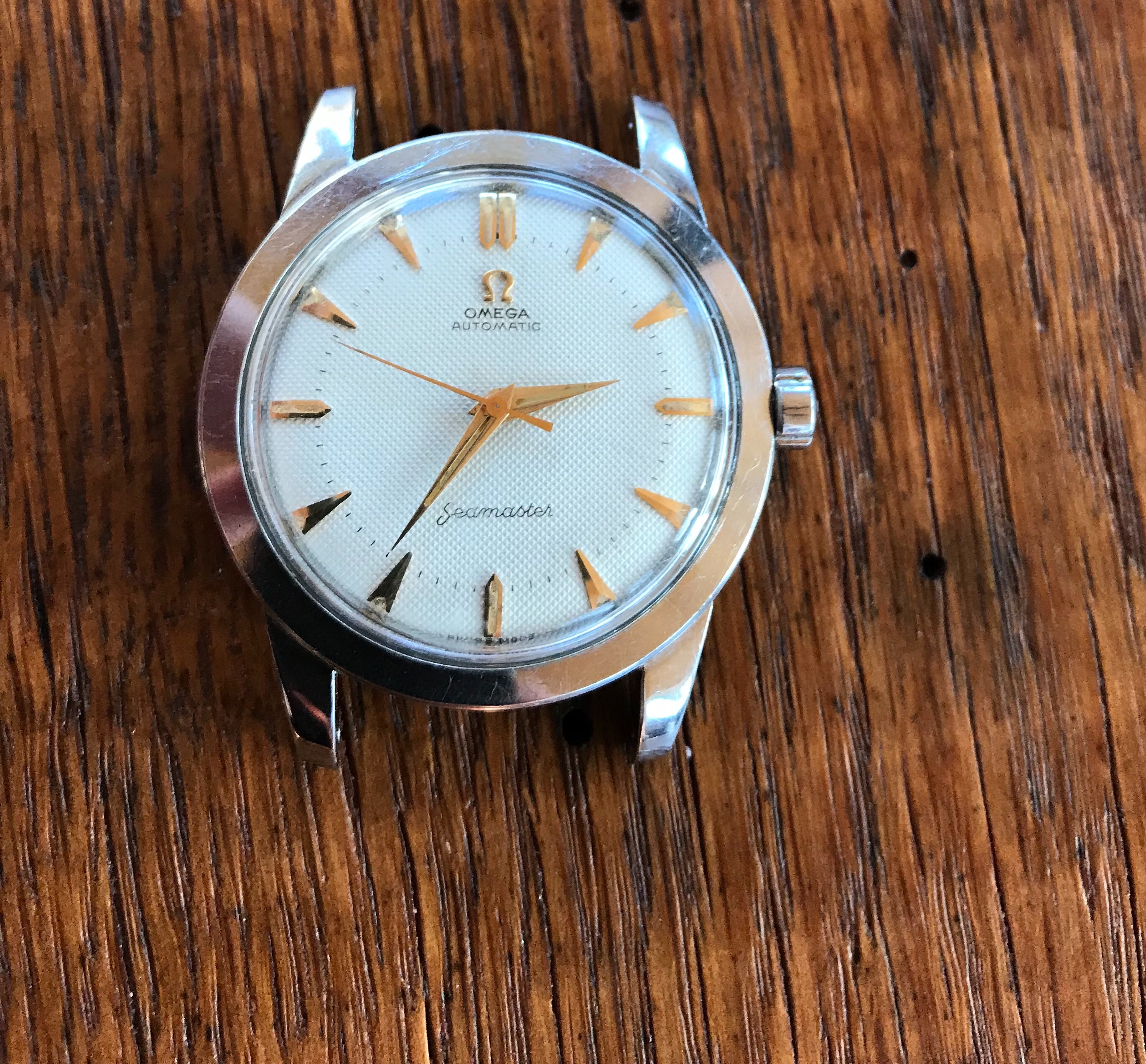 SOLD 1952 Omega Seamaster (waffle dial) 2577-5 SC cal 351 (bumper