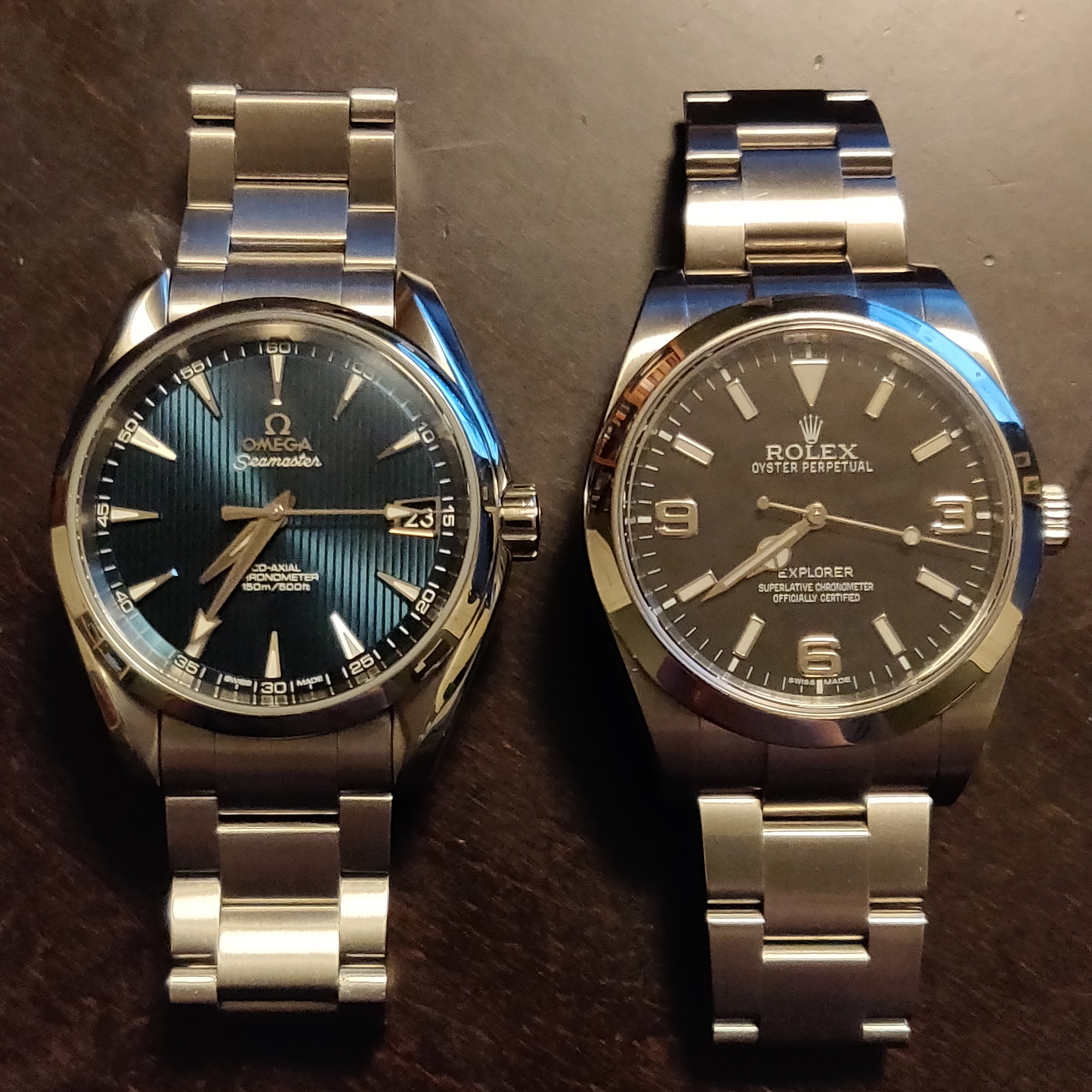 Rolex explorer vs omega sale aqua terra