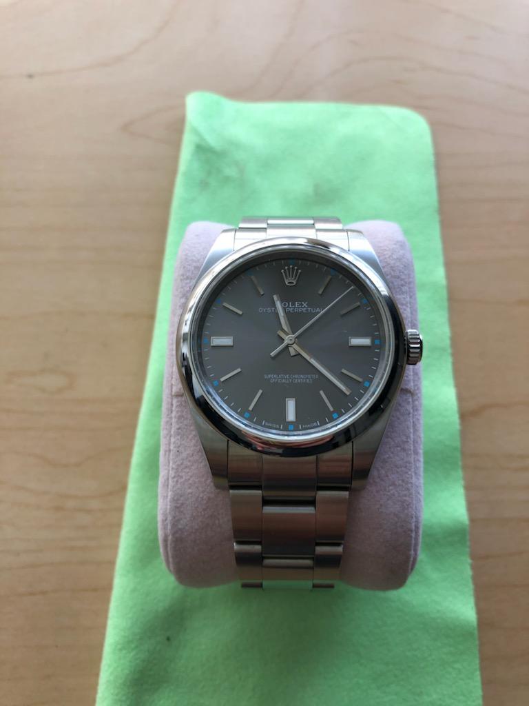 Rolex oyster discount perpetual rhodium 39