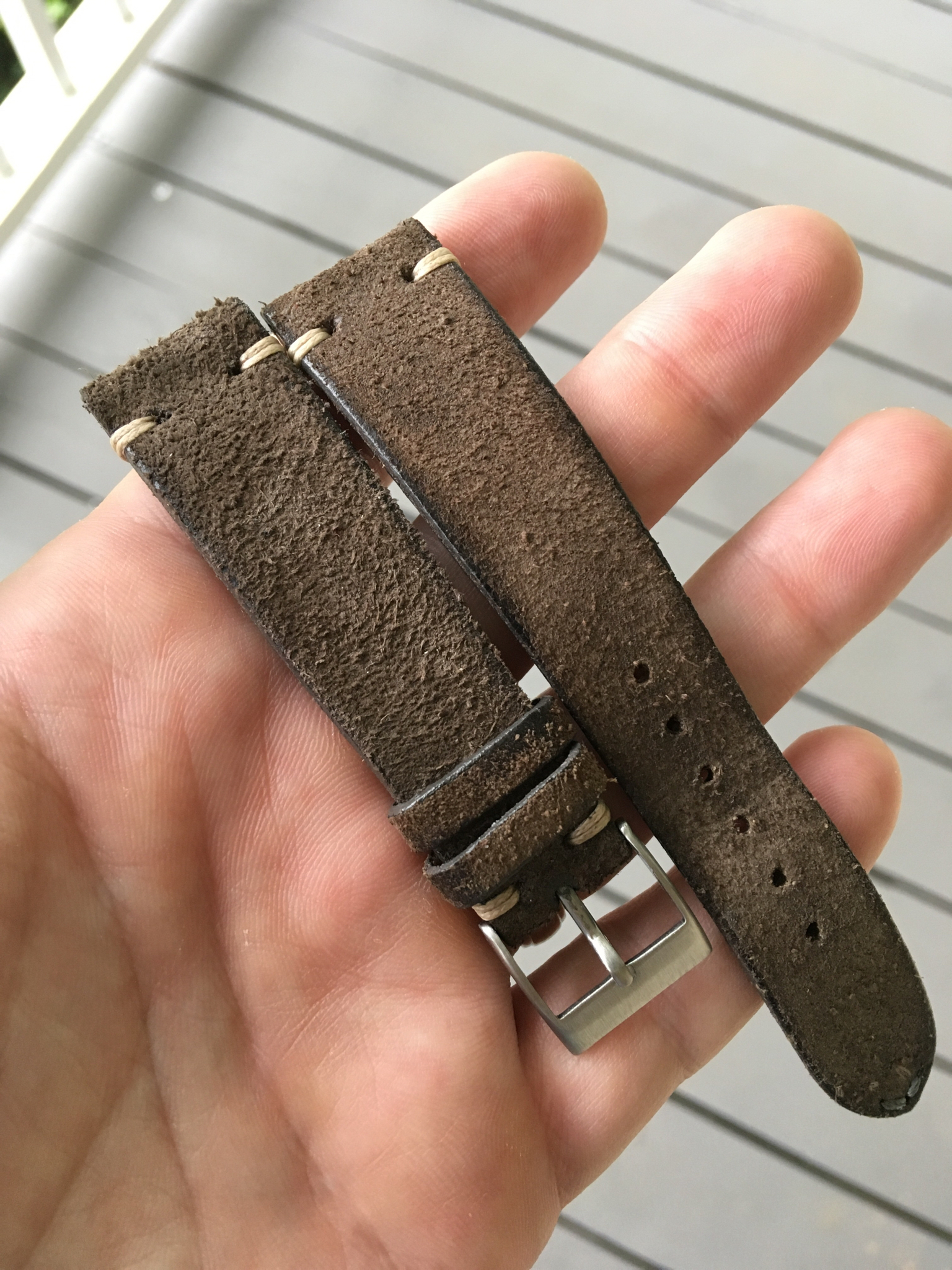 SOLD - 20mm Distressed Grey Jean Paul Menicucci Strap | Omega