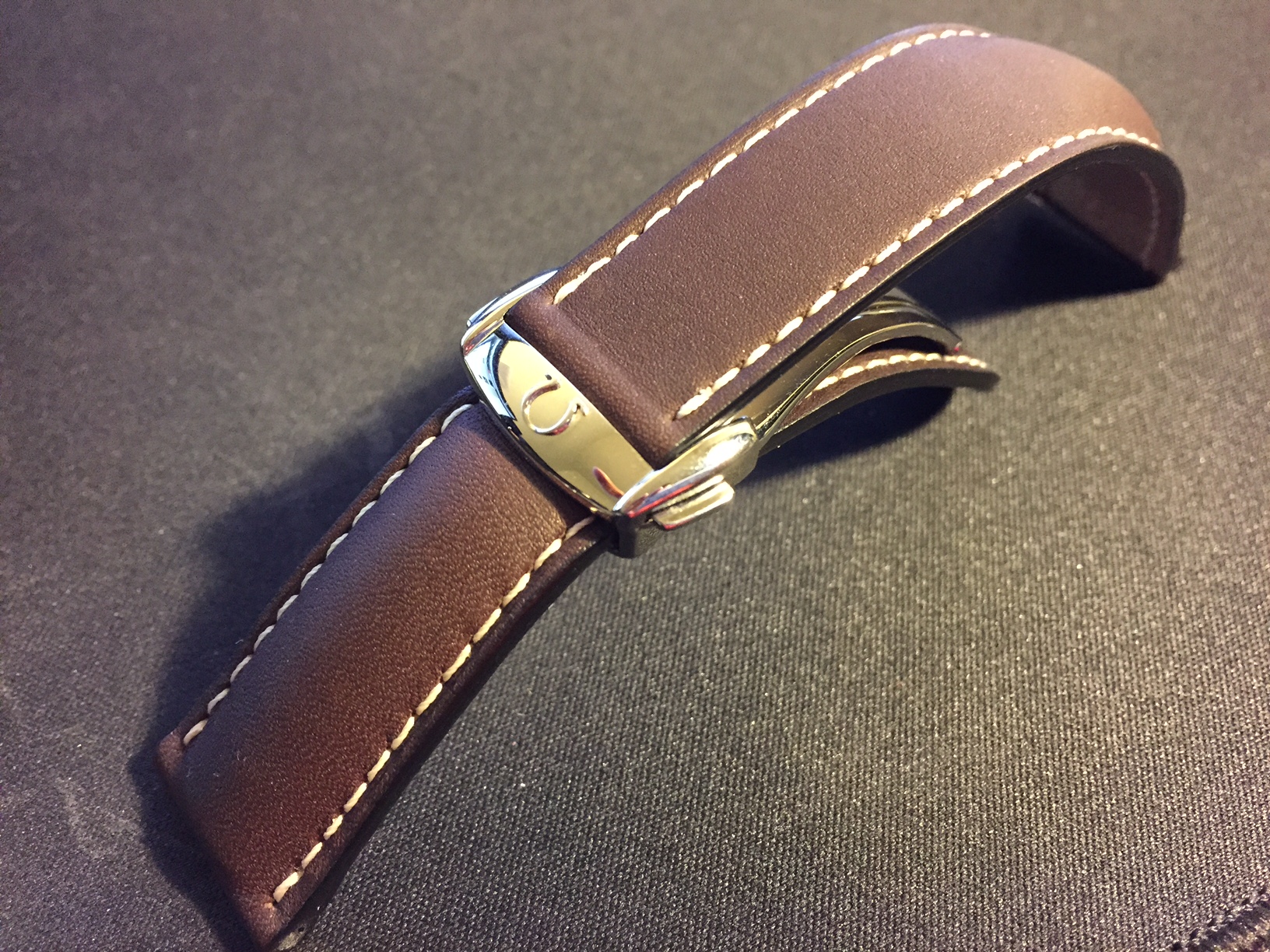 omega leather deployment strap