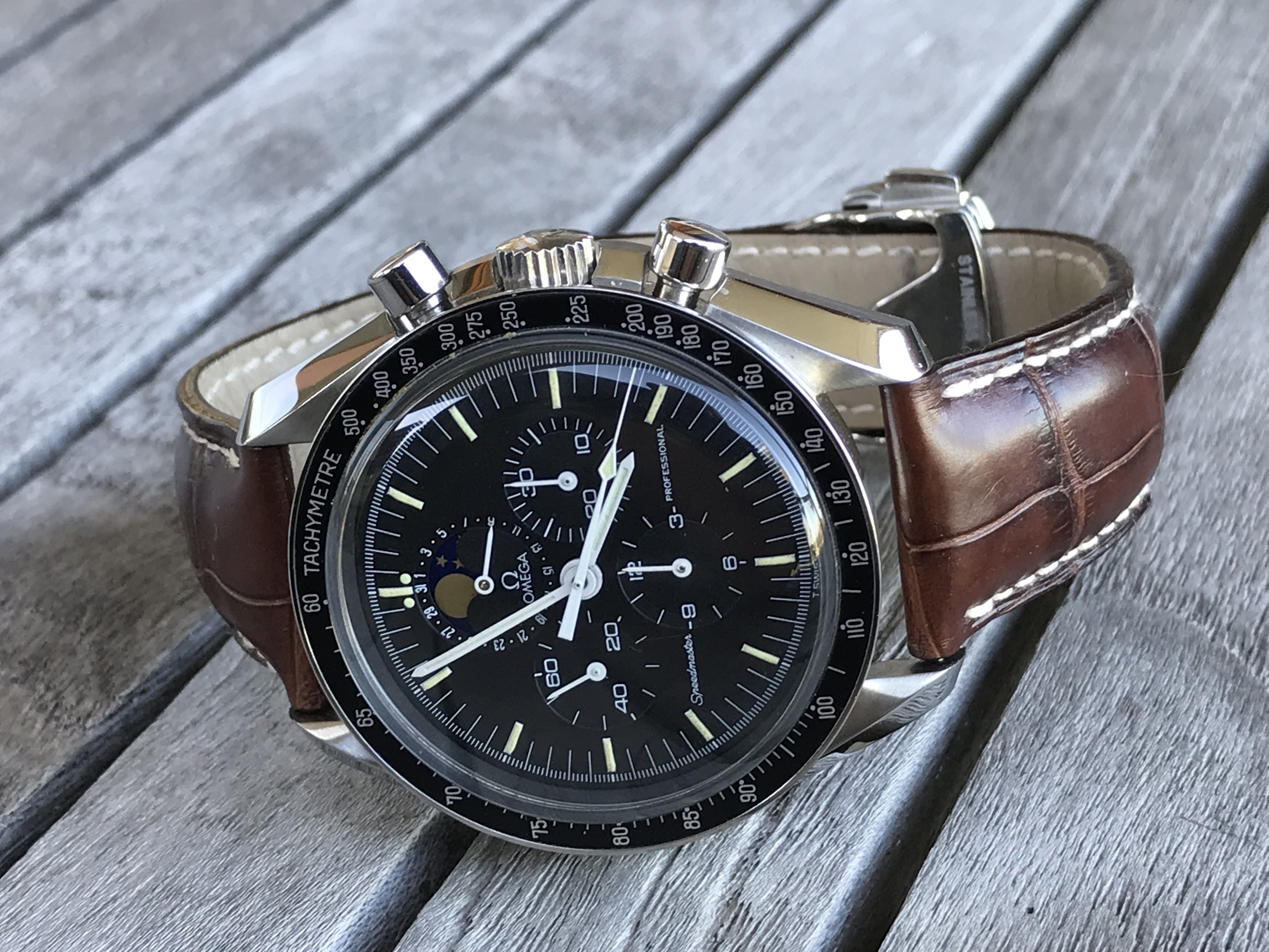 Racing Dark Brown Speedy Leather Watch Strap