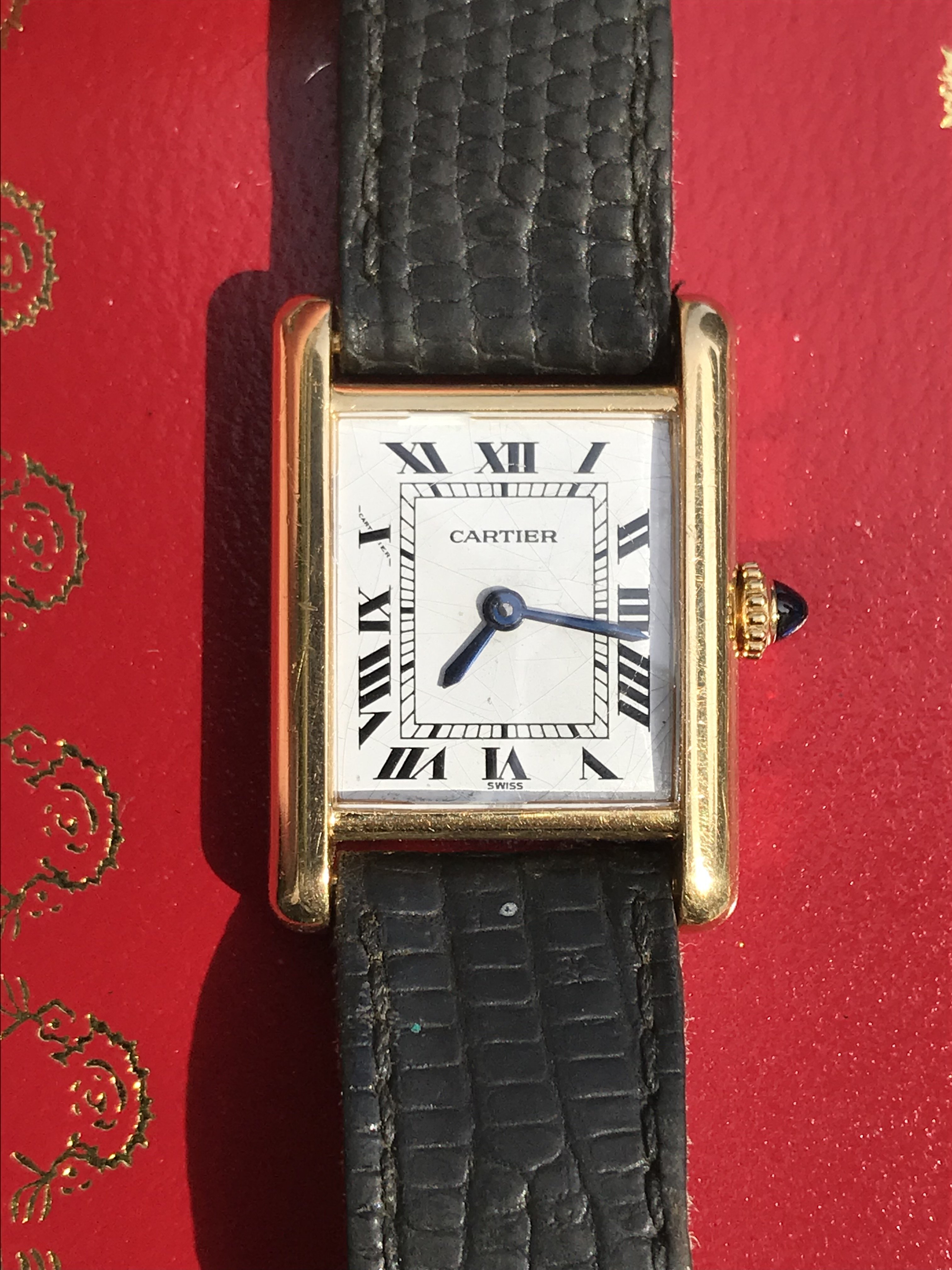 SOLD Late 70s Early 80s Ladies Mechanical Cartier Tank in