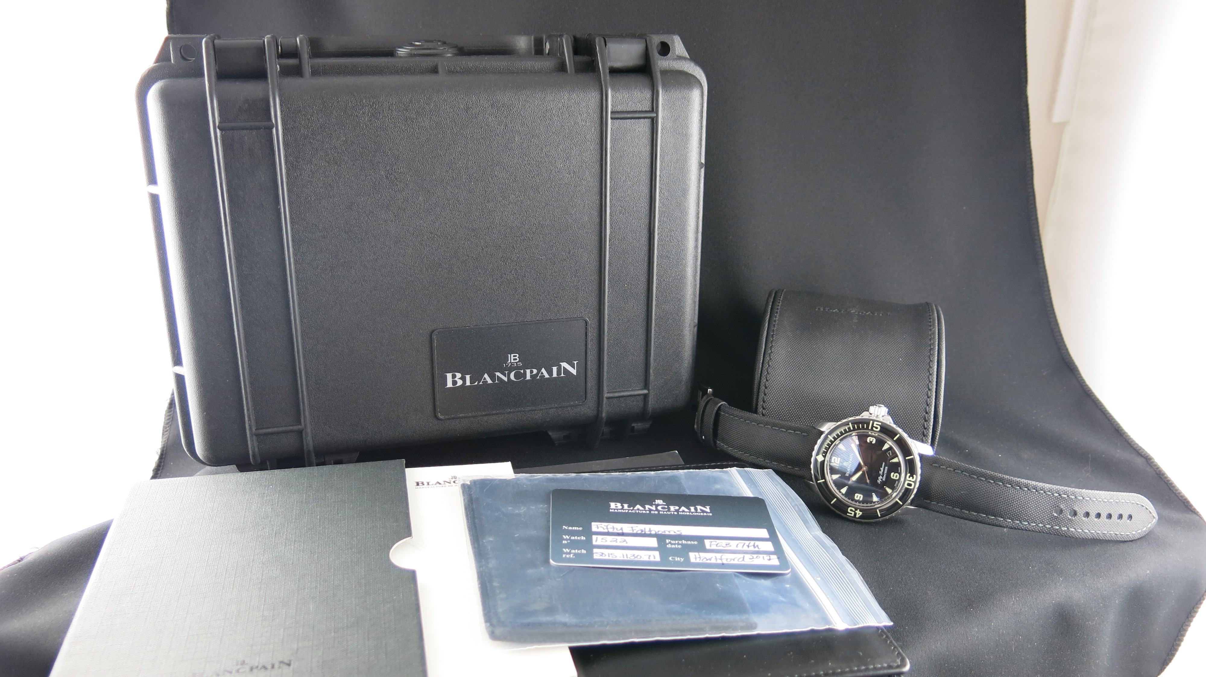 FSOT FSOT Blancpain Fifty Fathoms 45mm 5015 Black W Pelican Box