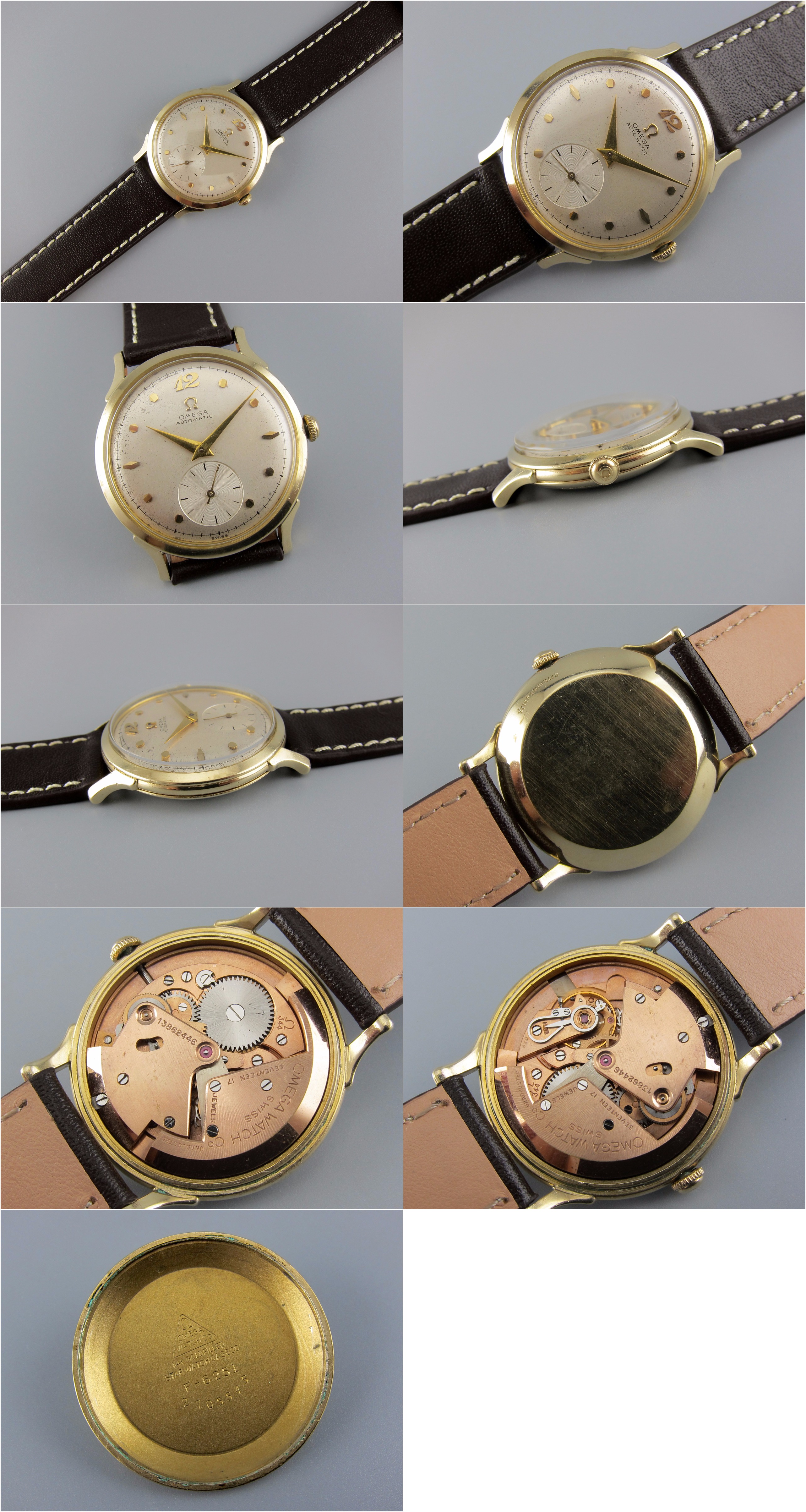 SOLD - 4x signed vintage 1953 OMEGA bumper automatic Ref. F-6251