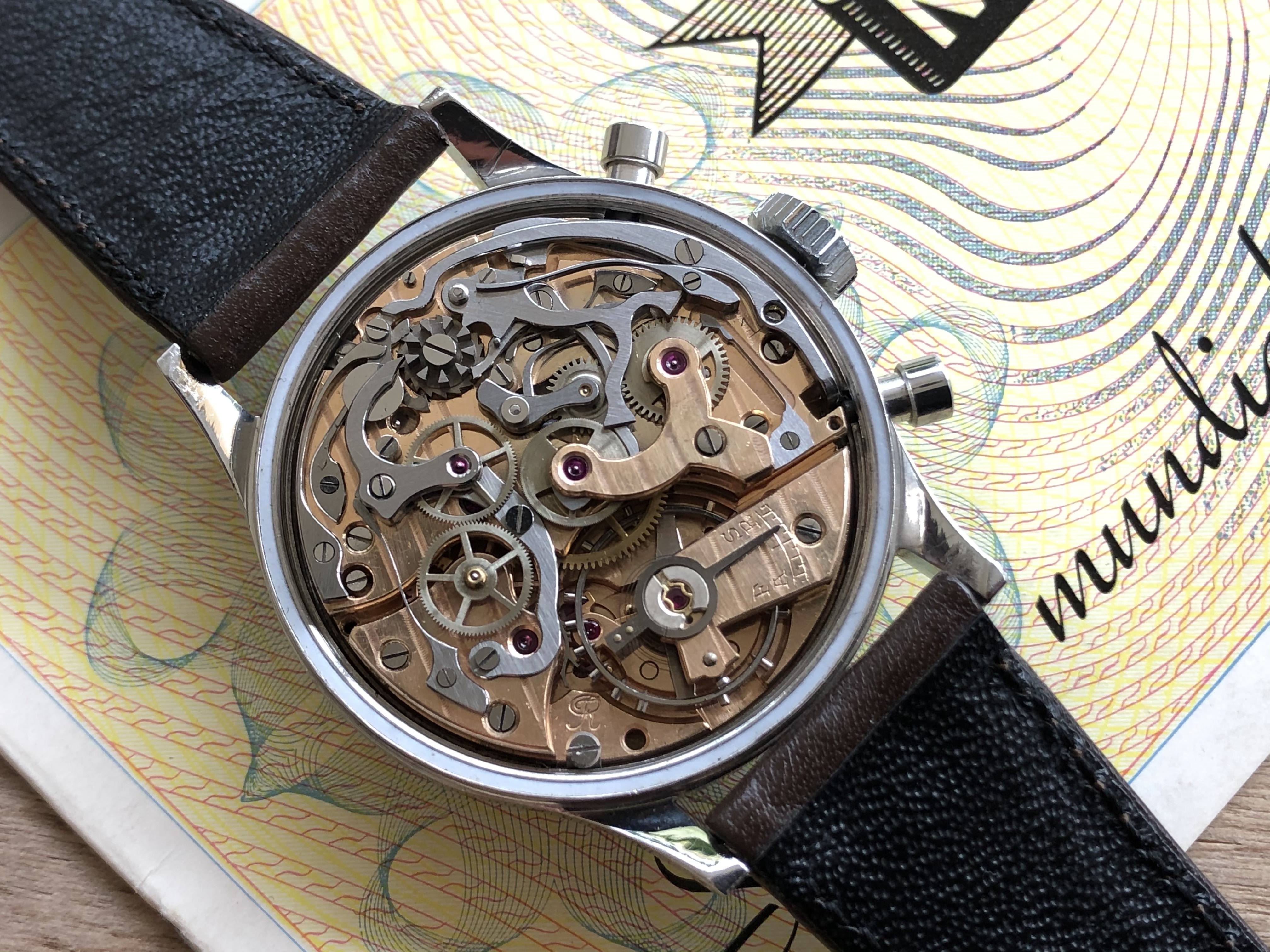 SOLD Oversized Marvin Chronograph from the 50s with a decorated